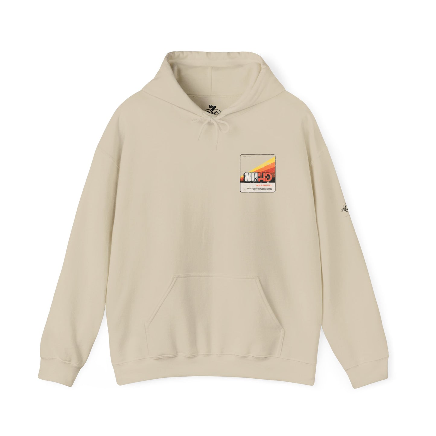 80sHD Millennial - Left Undiagnosed and Feral Well into Adulthood - Adult Unisex Heavy Blend™ Hooded Sweatshirt