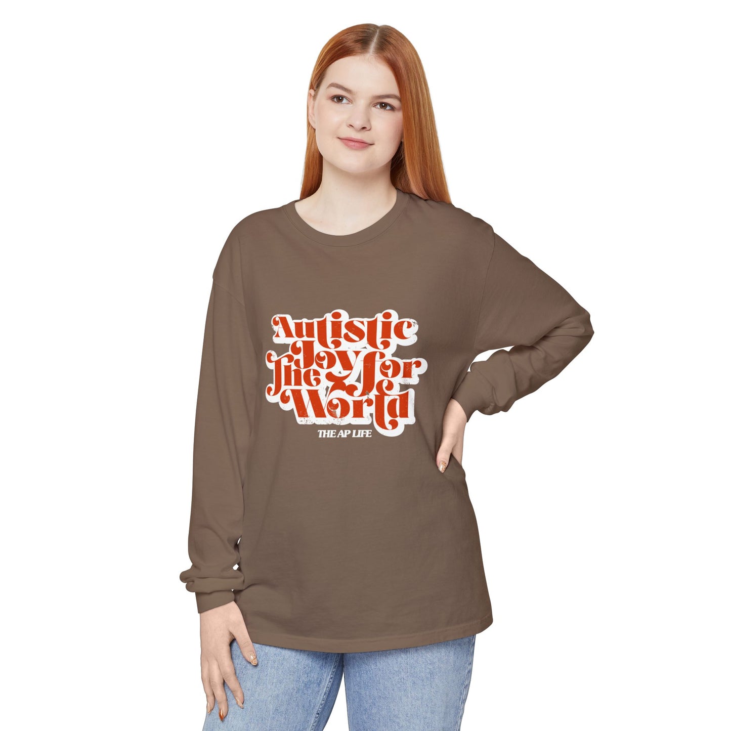 Autistic Joy for the World - Unisex Garment-dyed Long Sleeve T-Shirt