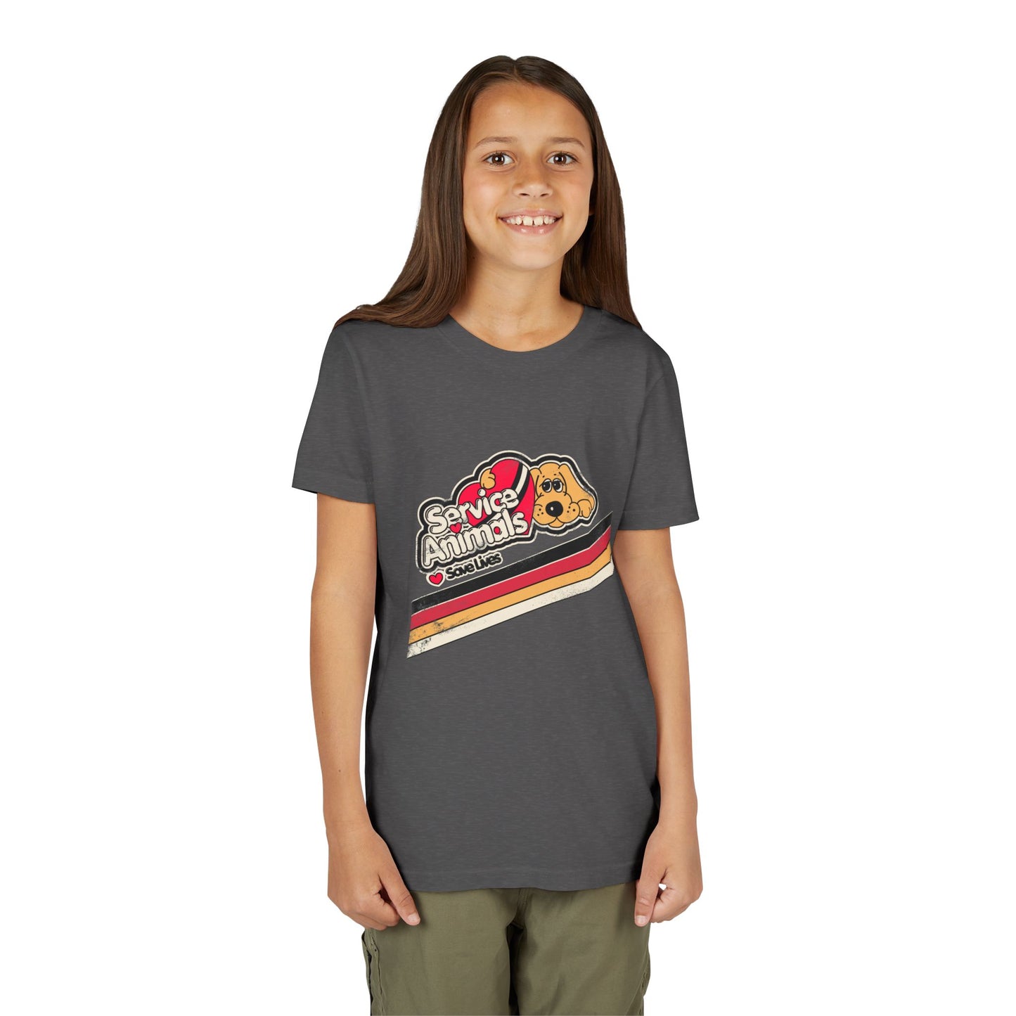 Service Animals Save Lives - Youth Unisex Short Sleeve Tee