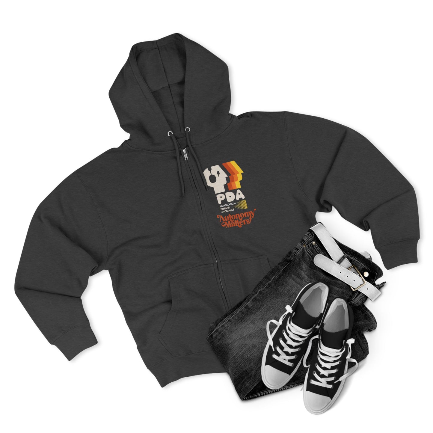 PDA - Pathological Demand Avoidance - Autonomy Matters - Adult Unisex Zip Hoodie