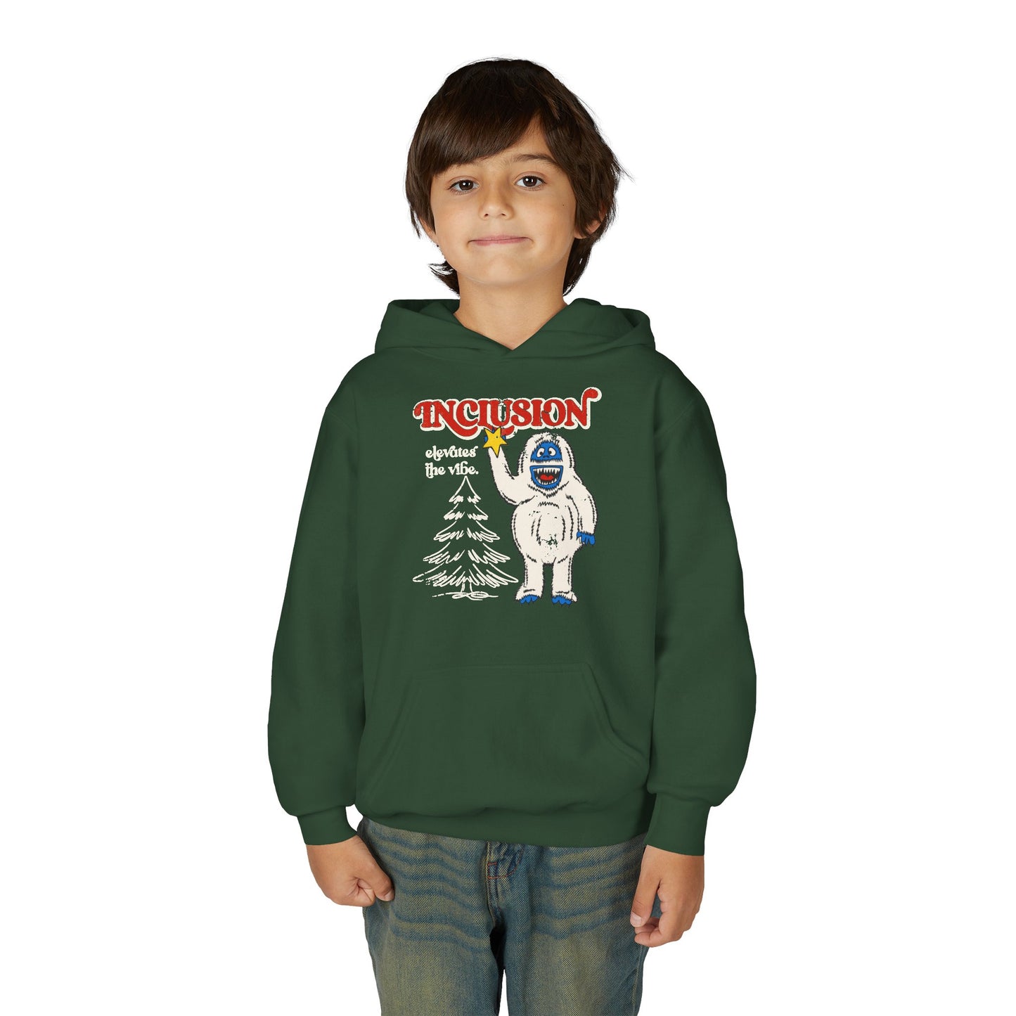 Inclusion Elevates the Vibe - Bumble - Youth Unisex Heavy Blend Hooded Sweatshirt