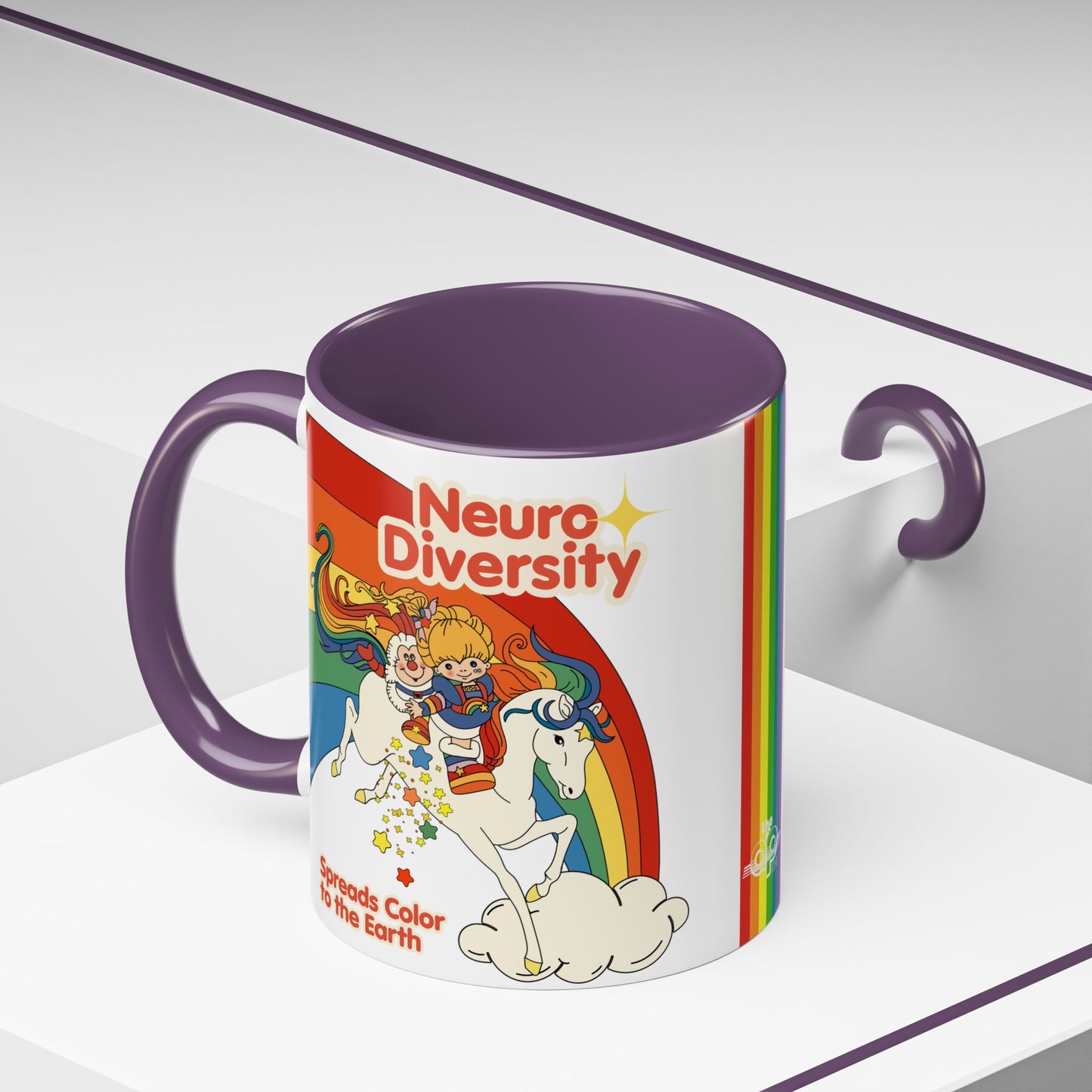 Neurodiversity Spreads Color to the Earth - Accent Coffee Mug (11, 15oz)