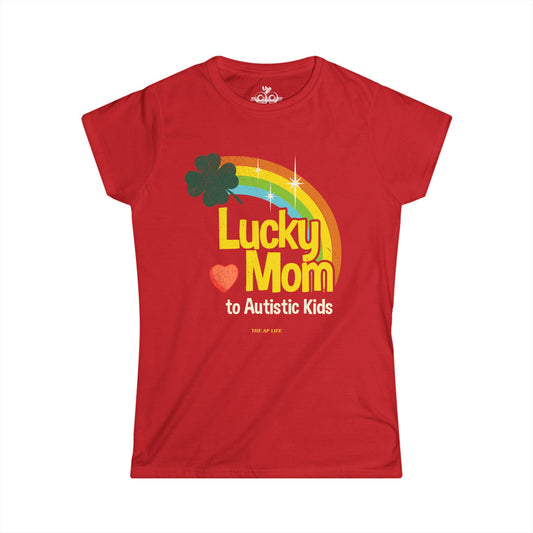 Lucky Mom to Autistic Kids - Women's Softstyle Tee