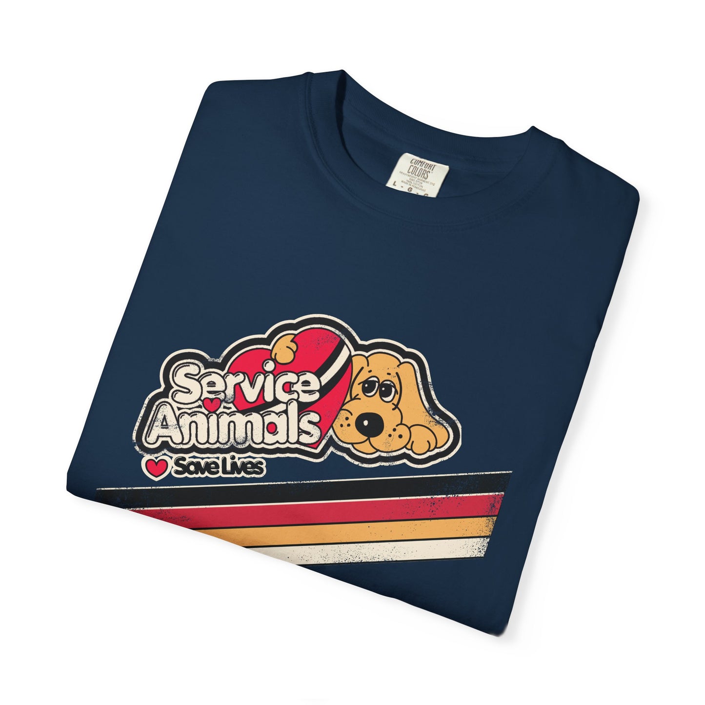 Service Animals Save Lives - Adult Unisex Garment-Dyed T-shirt
