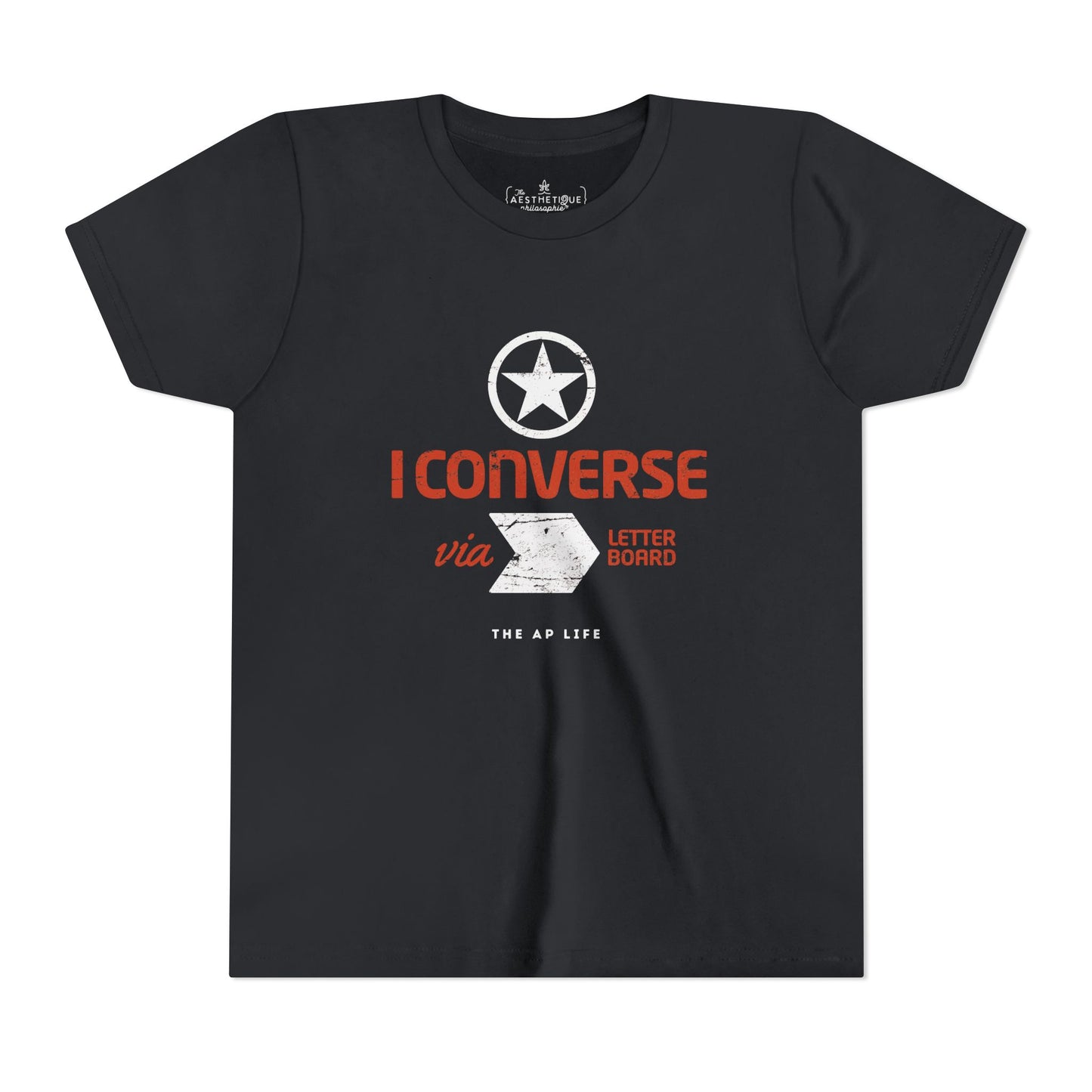 I Converse Via Letterboard - Youth Unisex Jersey Tee
