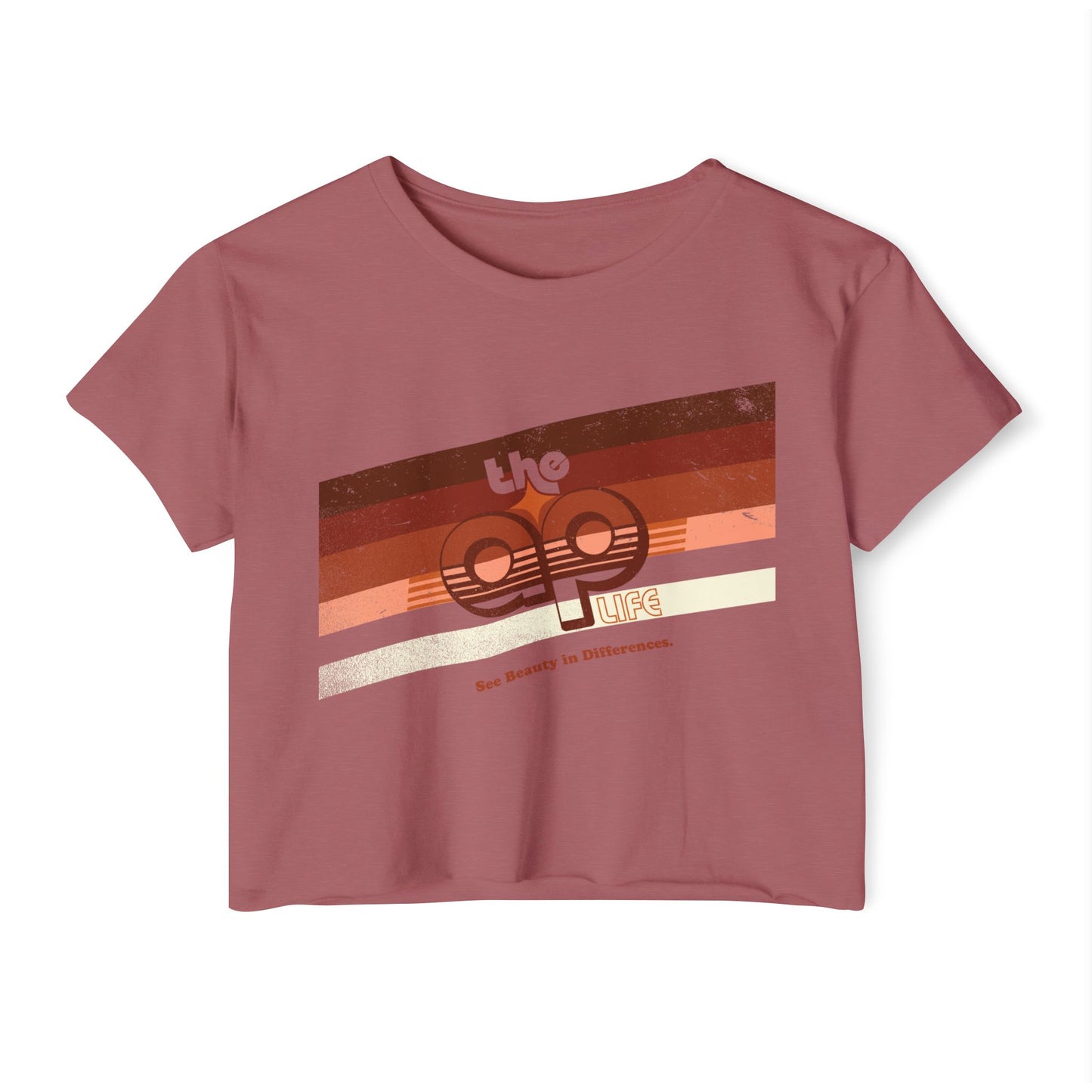The AP Life - Retro Stripes - Women's Crop Top Tee