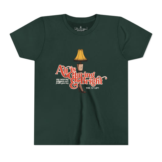 All is Glaring & Bright - Leg Lamp - Sensory Triggers - Youth Short Sleeve Tee