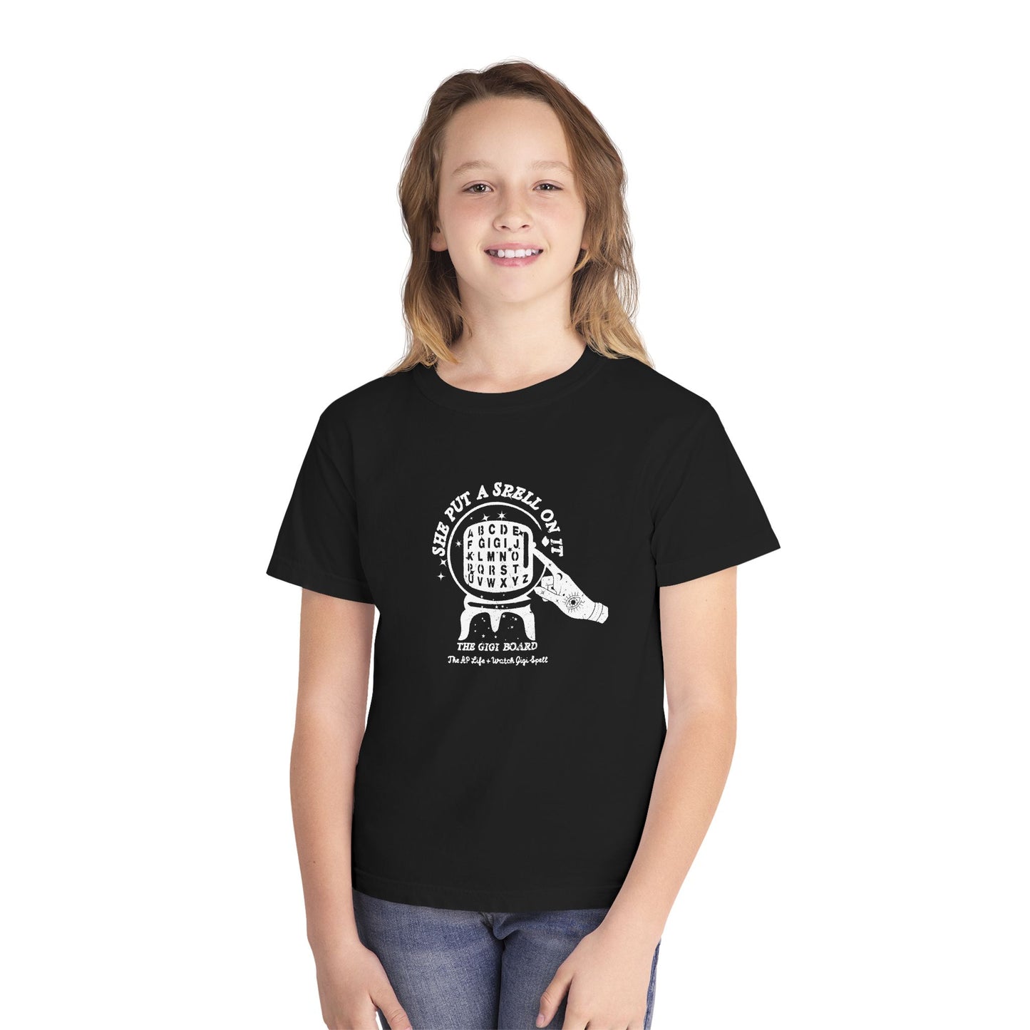 She Put a Spell on it - The Gigi Board - Youth Unisex Tee - Watch Gigi Spell Fundraiser