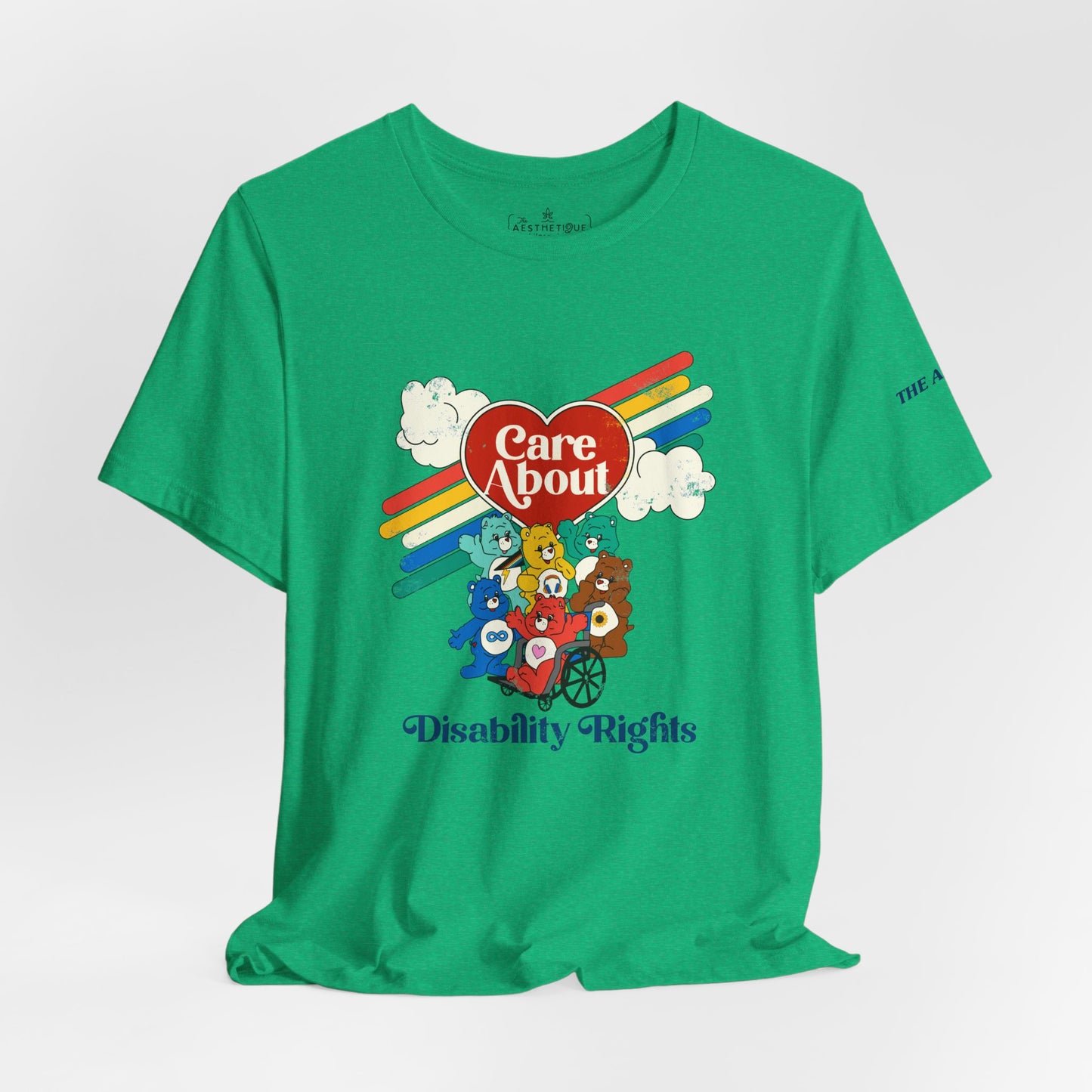 Care About Disability Rights - Retro 80s Vibe - Unisex Jersey Short Sleeve Tee