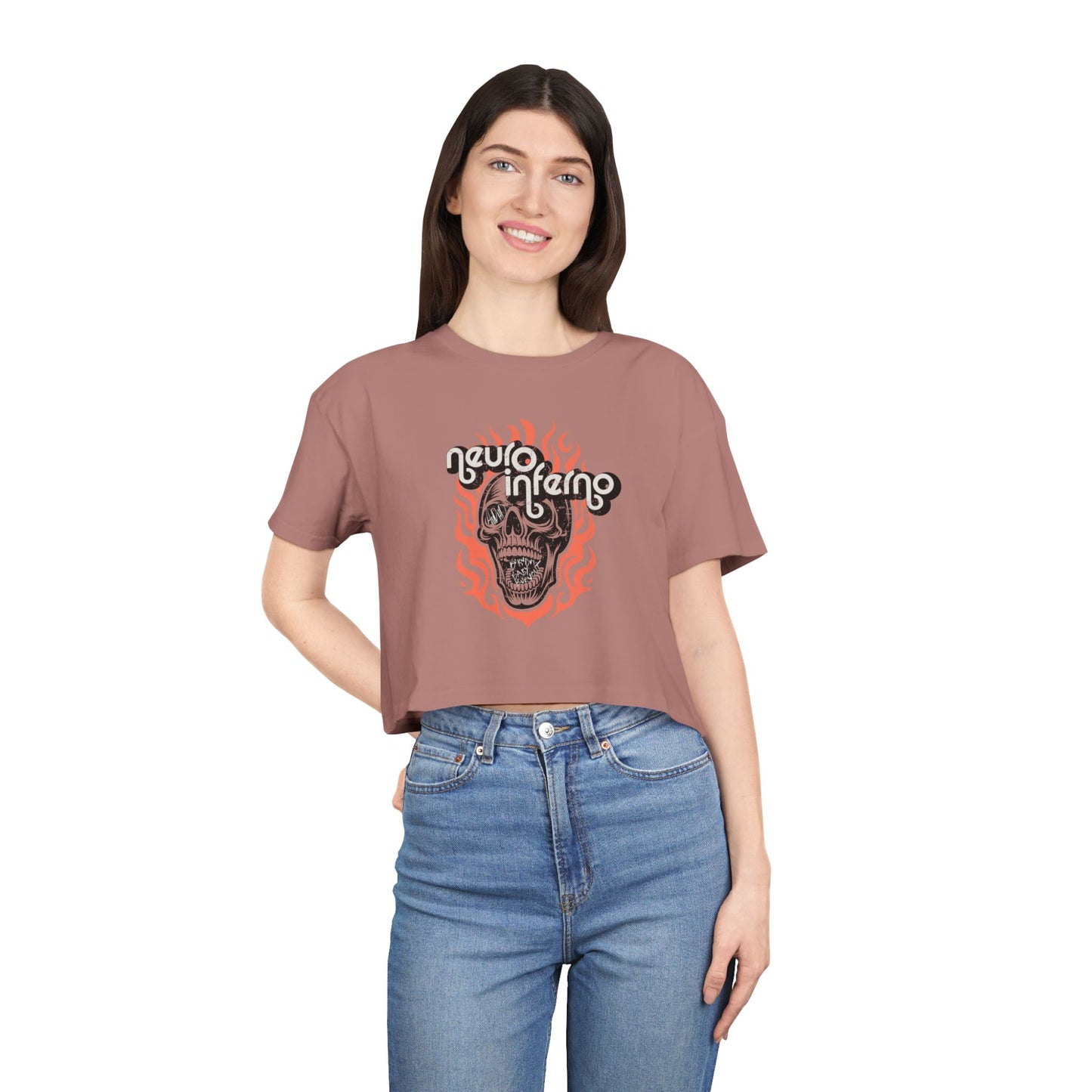 Neuro-Inferno - AuDHD Burnout Baby, Burnout - Patrick Casale Collab - Women's Crop Top Tee