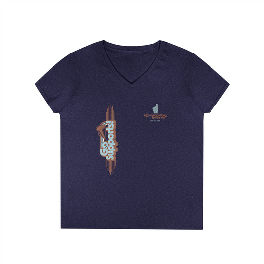 Go Supports! Accommodations for the Win - Ladies' V-Neck T-Shirt