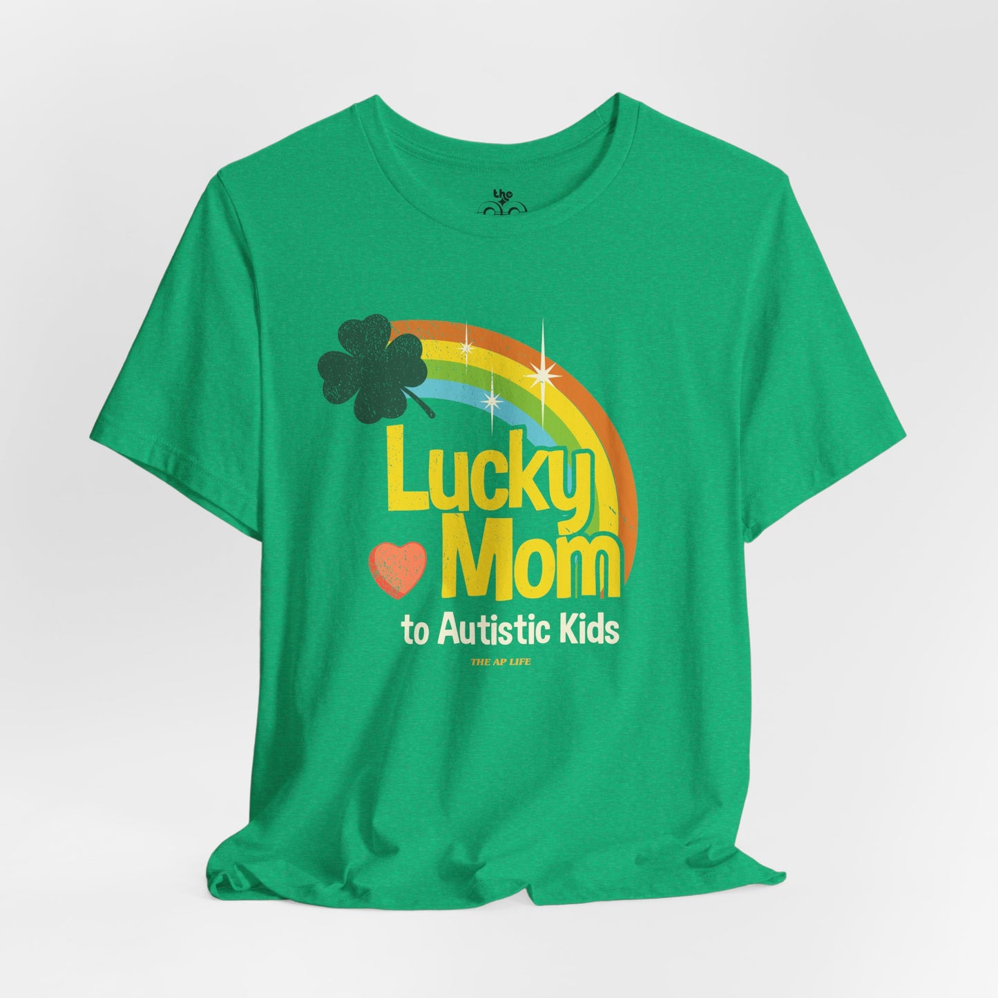Lucky Mom to Autistic Kids - Adult Unisex Jersey Short Sleeve Tee