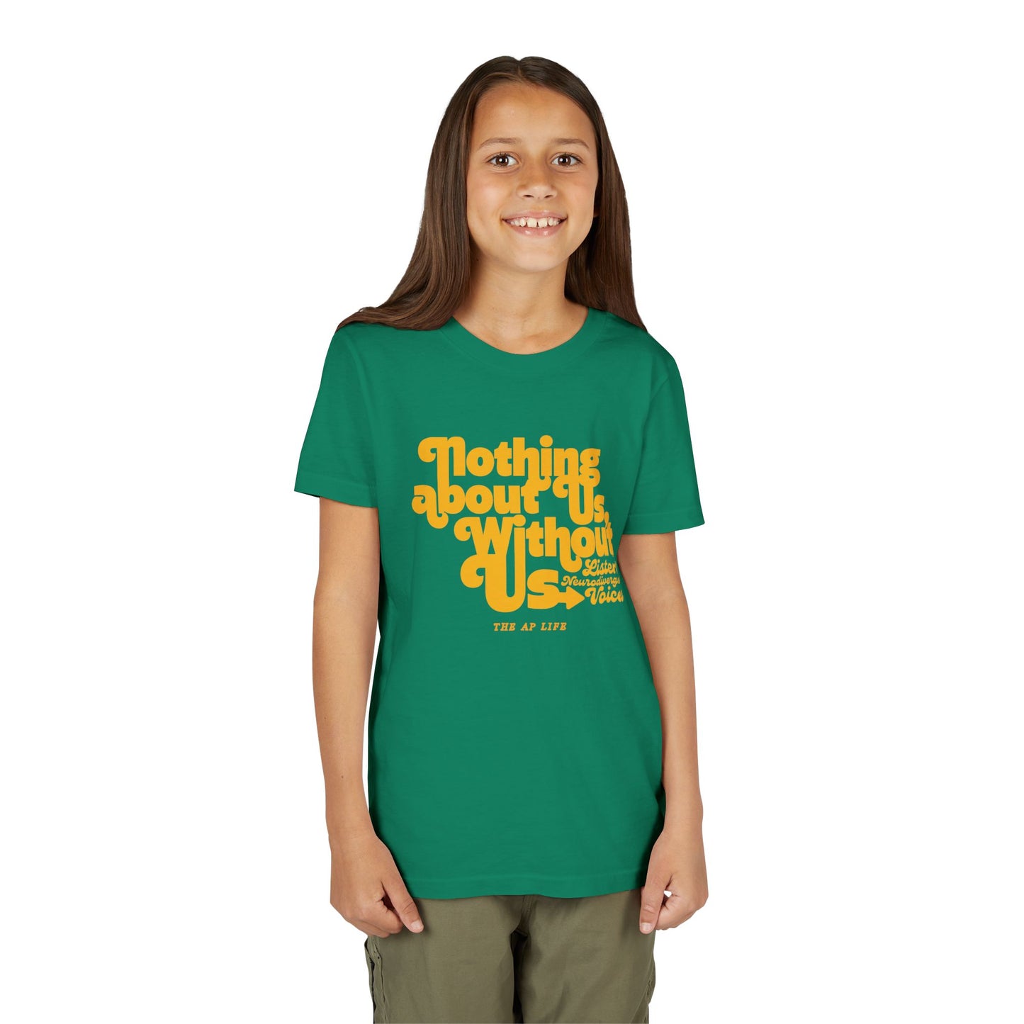 Nothing About Us, Without Us (Listen to Neurodivergent Voices) - Youth Unisex Jersey Tee