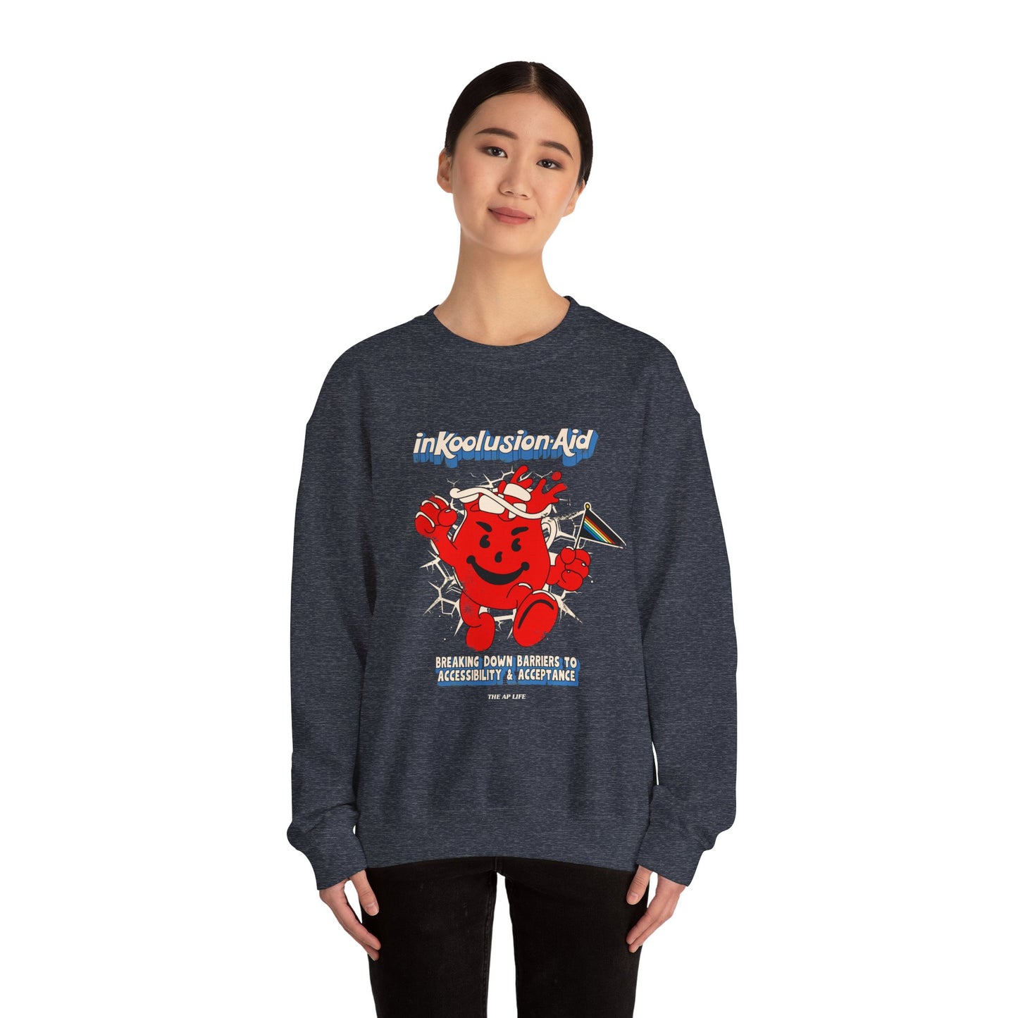 InKoolusion Aid - Breaking Down Barriers to Accessibility & Acceptance - Adult Unisex Heavy Blend™ Crewneck Sweatshirt