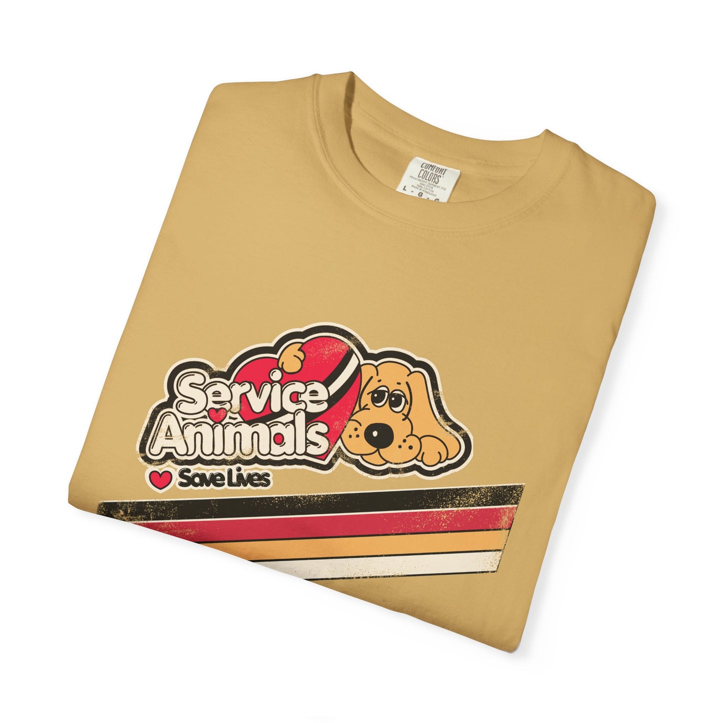 Service Animals Save Lives - Adult Unisex Garment-Dyed T-shirt