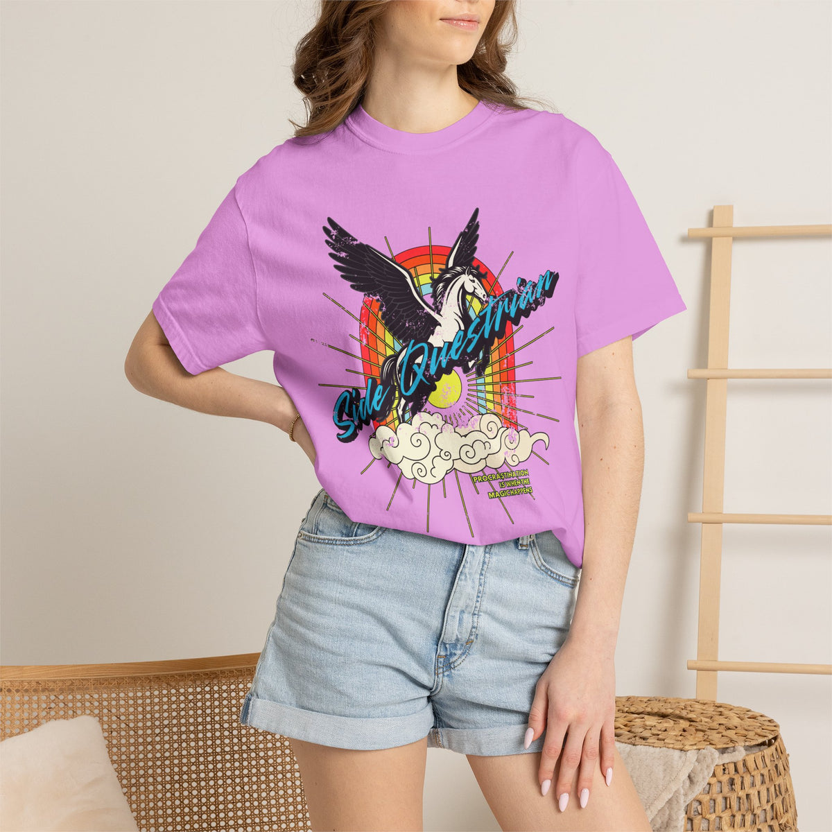 Side Questrian - Procrastination is When the Magic Happens - ADHD - Adult Unisex Cotton Tee