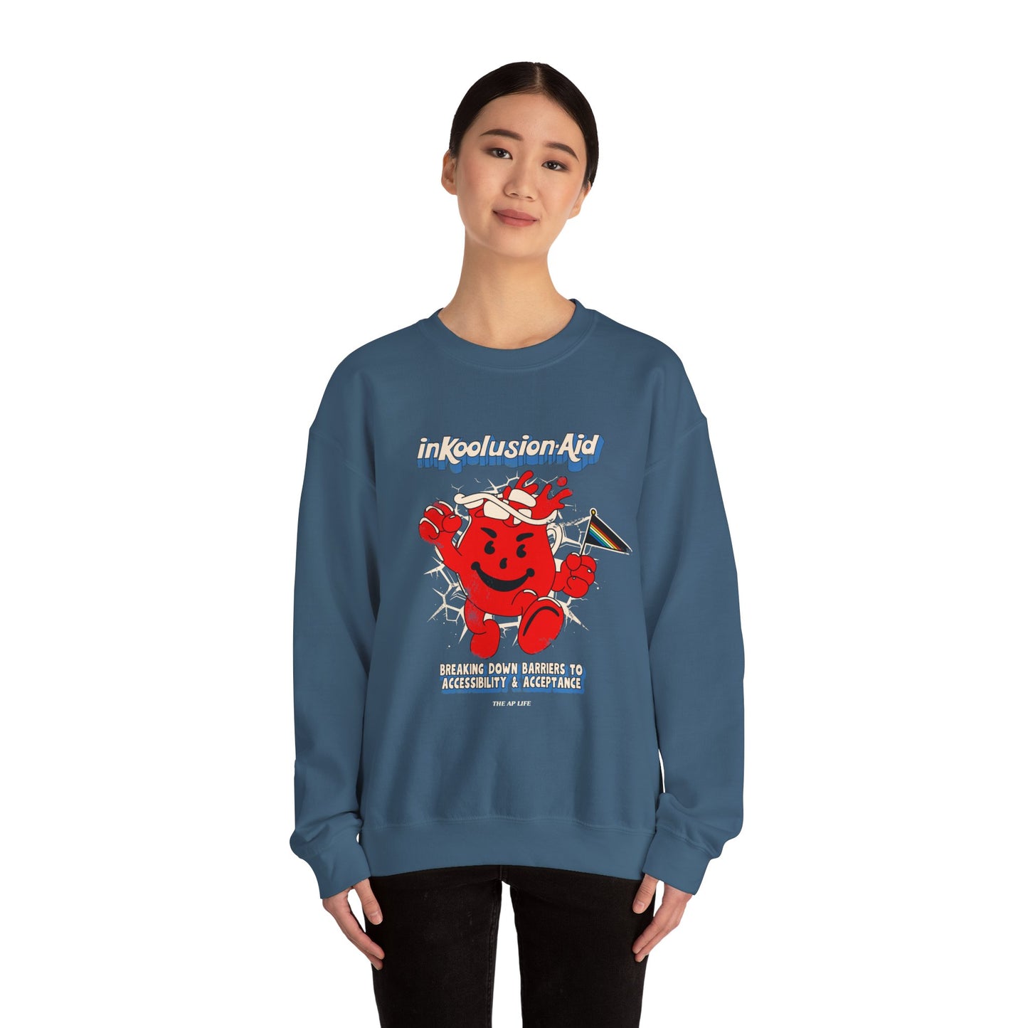 InKoolusion Aid - Breaking Down Barriers to Accessibility & Acceptance - Adult Unisex Heavy Blend™ Crewneck Sweatshirt