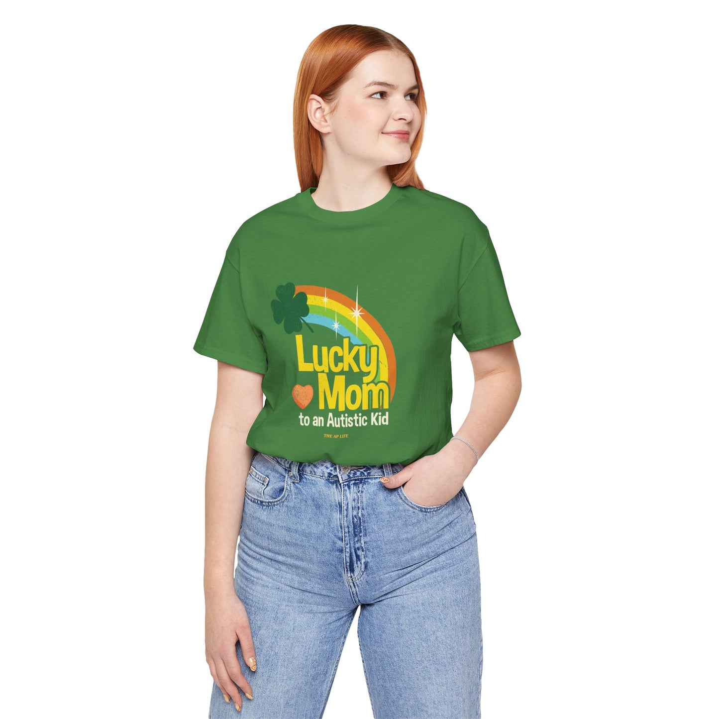 Lucky Mom to an Autistic Kid - Adult Unisex Jersey Short Sleeve Tee