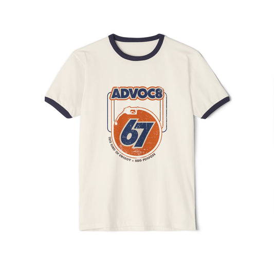 Advoc8 - 67 - This Kind of Energy + Add Purpose - Adult Unisex Ringer Tee
