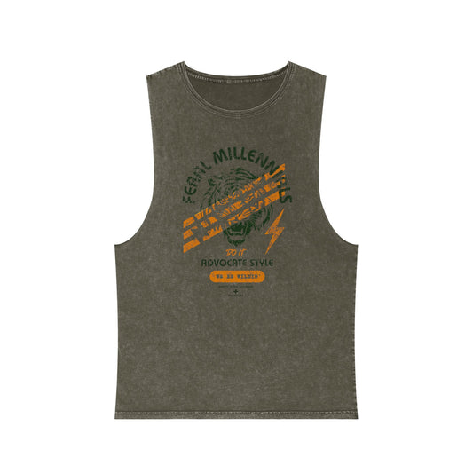 Feral Millennials Do It Advocate Style (We Be Wildin') - Adult Unisex Stonewashed Tank Top