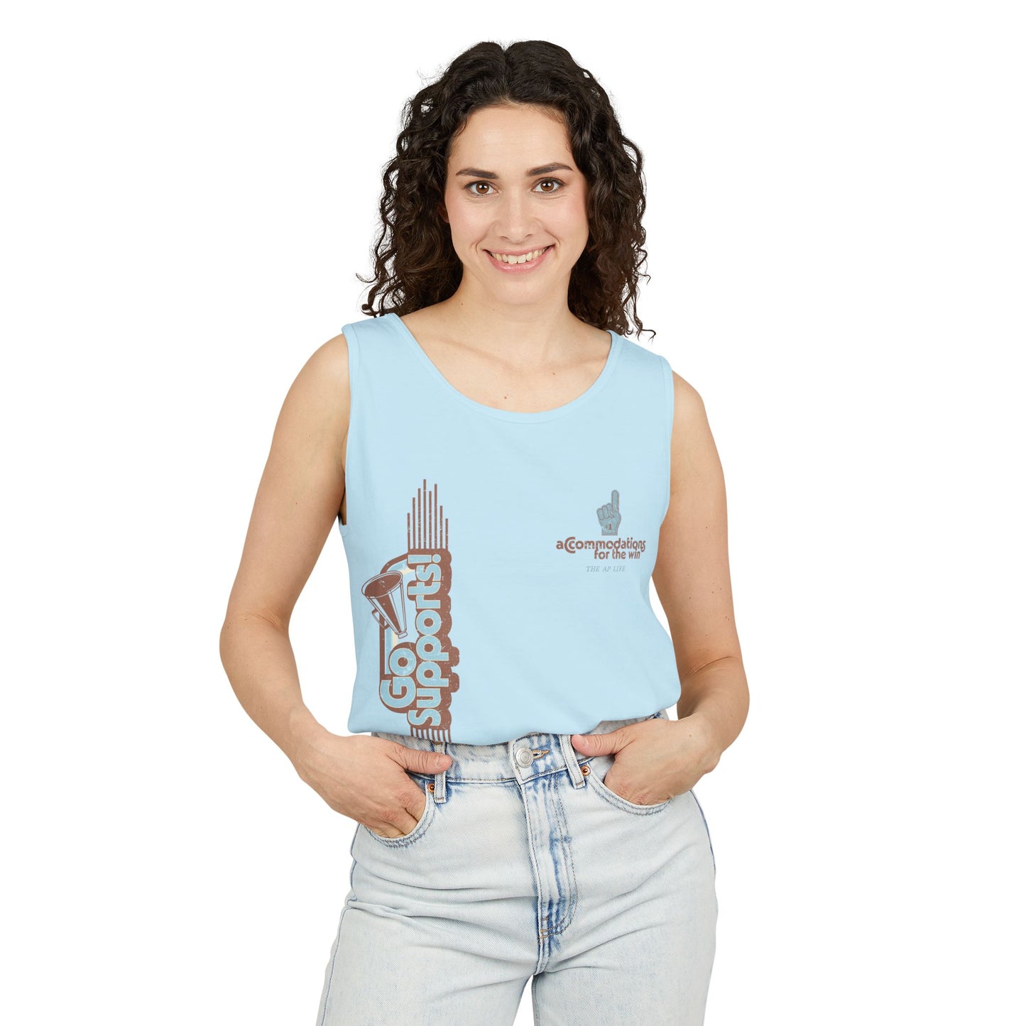 Go Supports! Accommodations for the Win - Support Needs Advocate Adult Unisex Tank Top