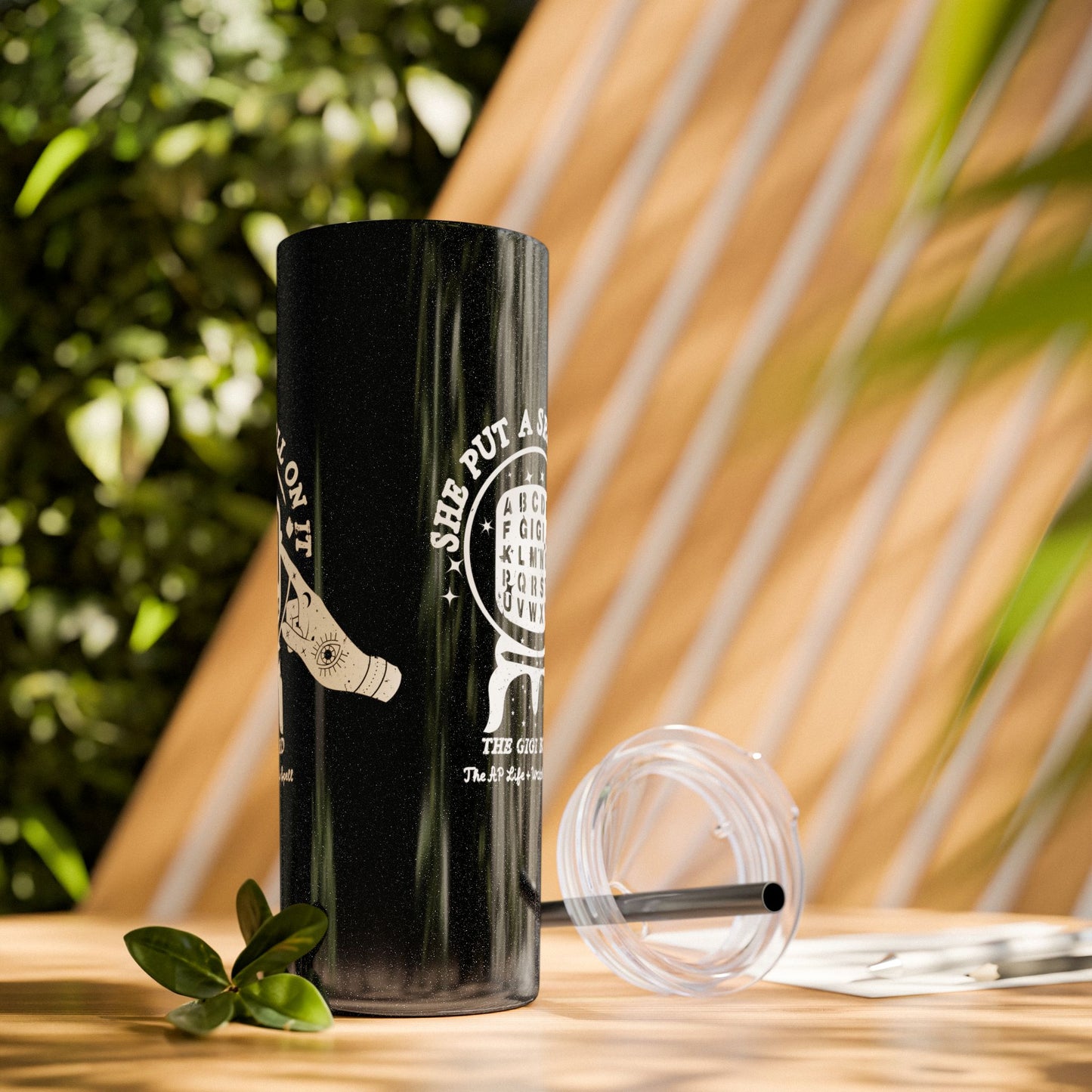 She Put a Spell on it - The Gigi Board - Black Glitter 20oz Insulated Tumbler - Watch Gigi Spell Fundraiser