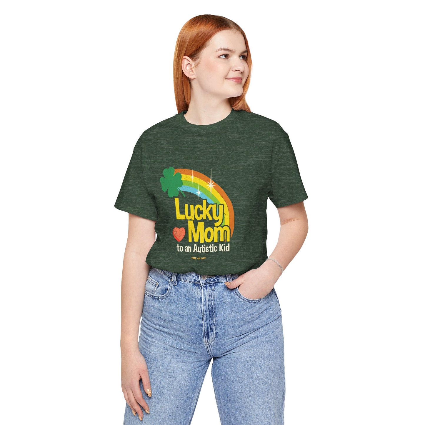 Lucky Mom to an Autistic Kid - Adult Unisex Jersey Short Sleeve Tee