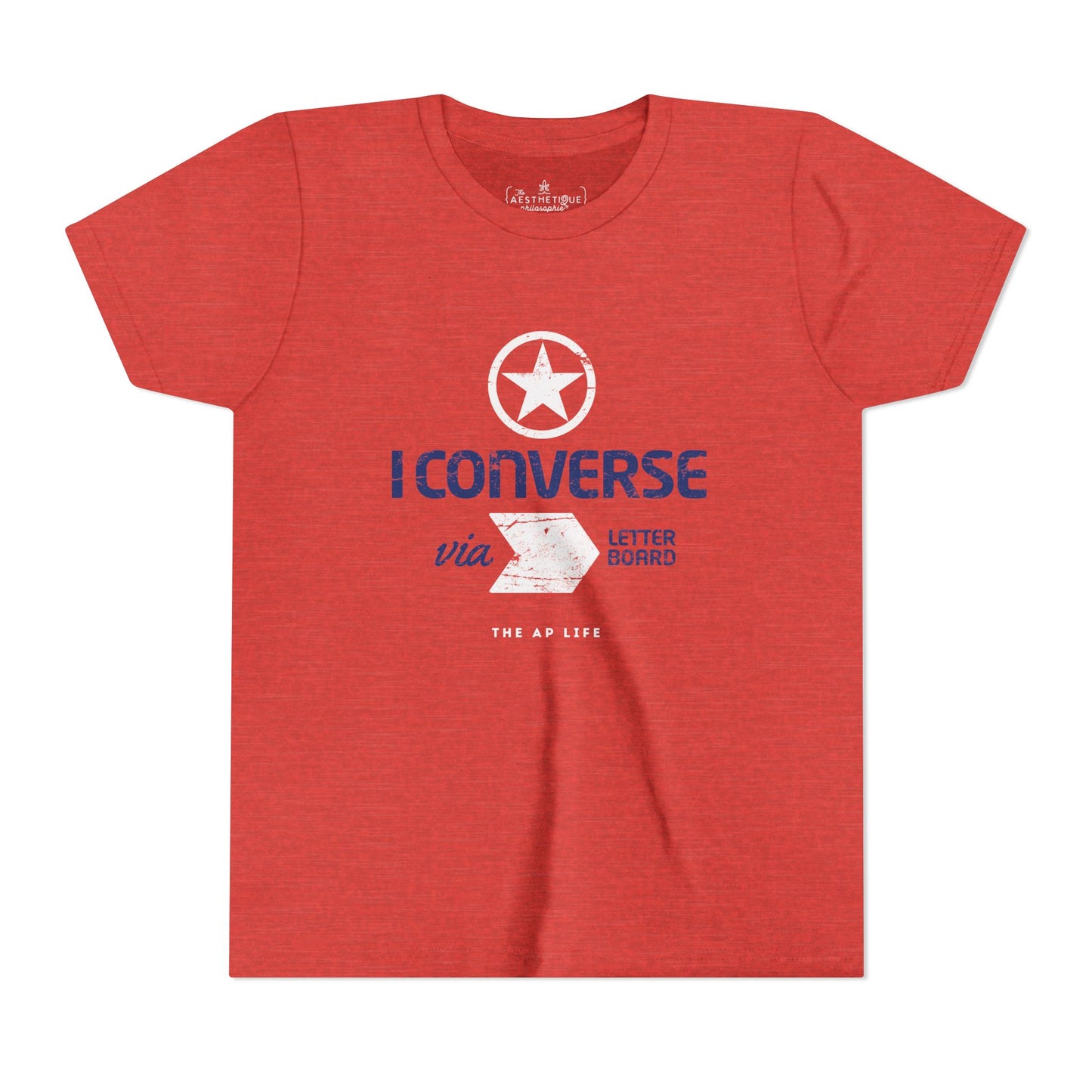 I Converse Via Letterboard - Youth Unisex Jersey Tee