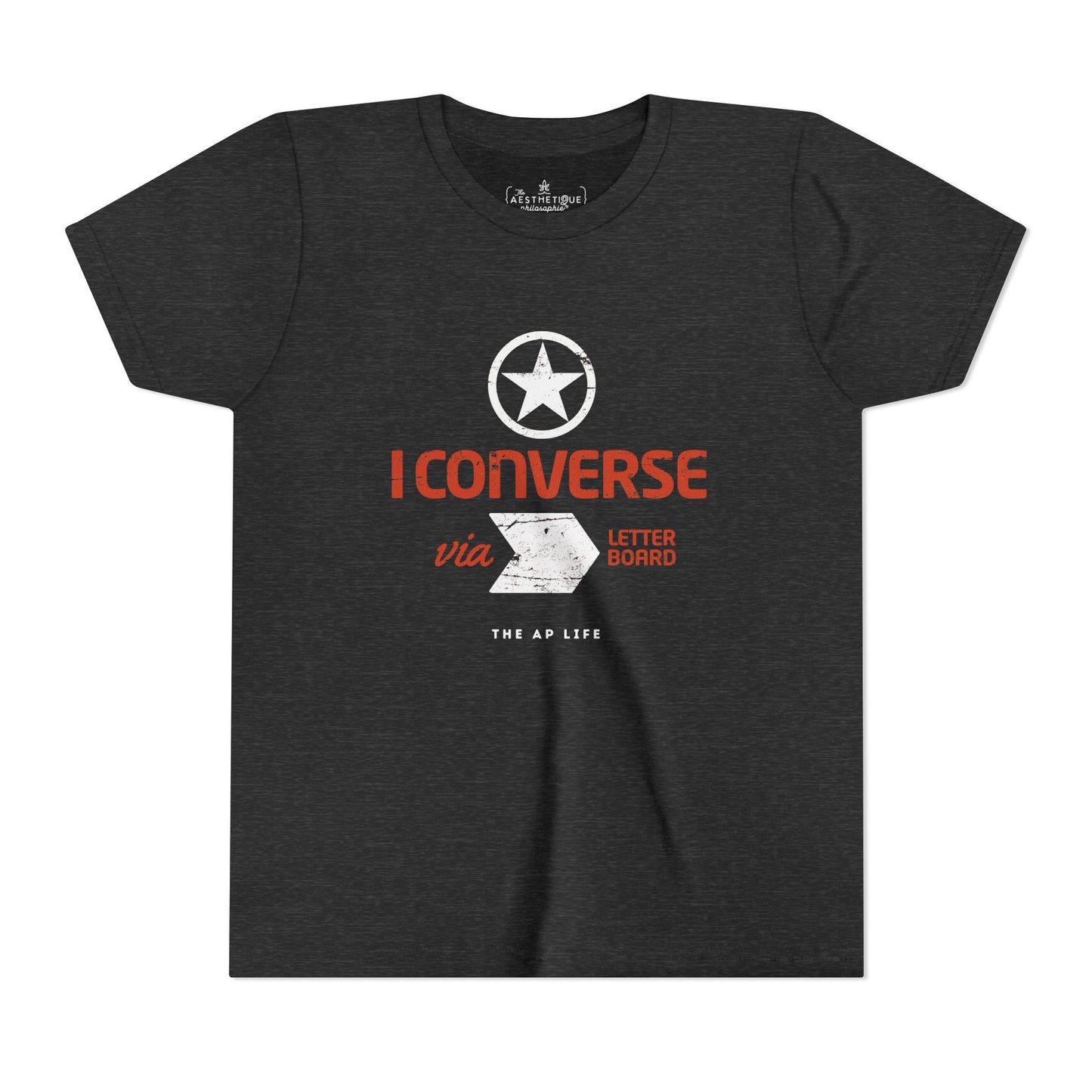 I Converse Via Letterboard - Youth Unisex Jersey Tee