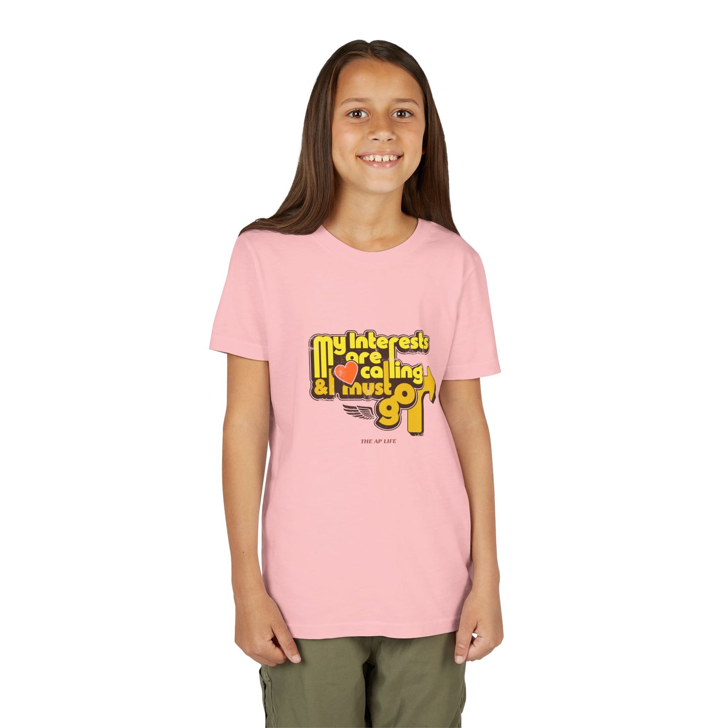 My Interests Are Calling & I Must Go - Unisex Youth Short Sleeve Tee