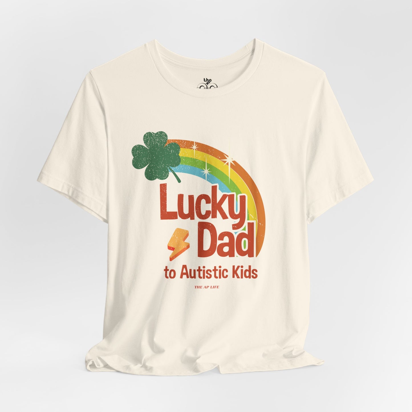 Lucky Dad to Autistic Kids - Adult Unisex Jersey Short Sleeve Tee