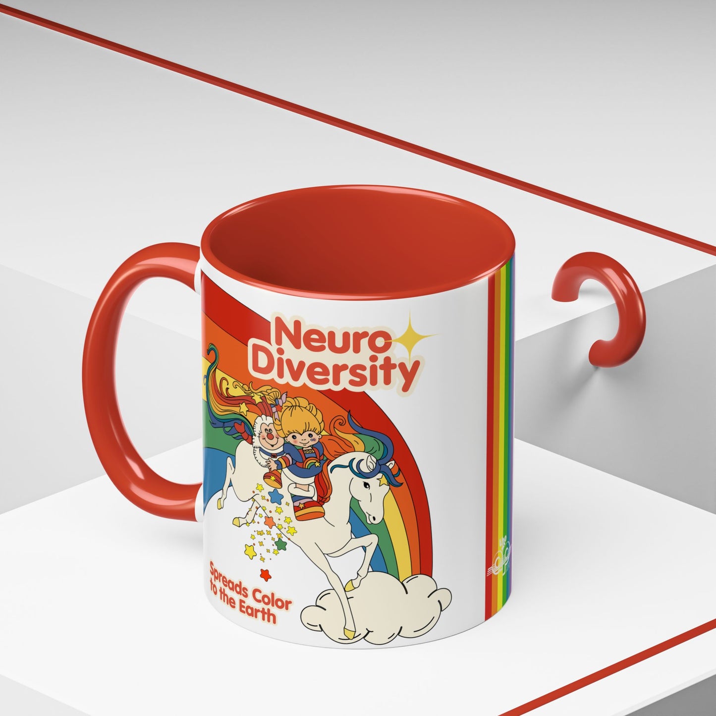 Neurodiversity Spreads Color to the Earth - Accent Coffee Mug (11, 15oz)