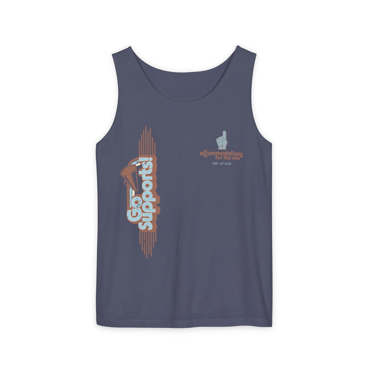Go Supports! Accommodations for the Win - Support Needs Advocate Adult Unisex Tank Top