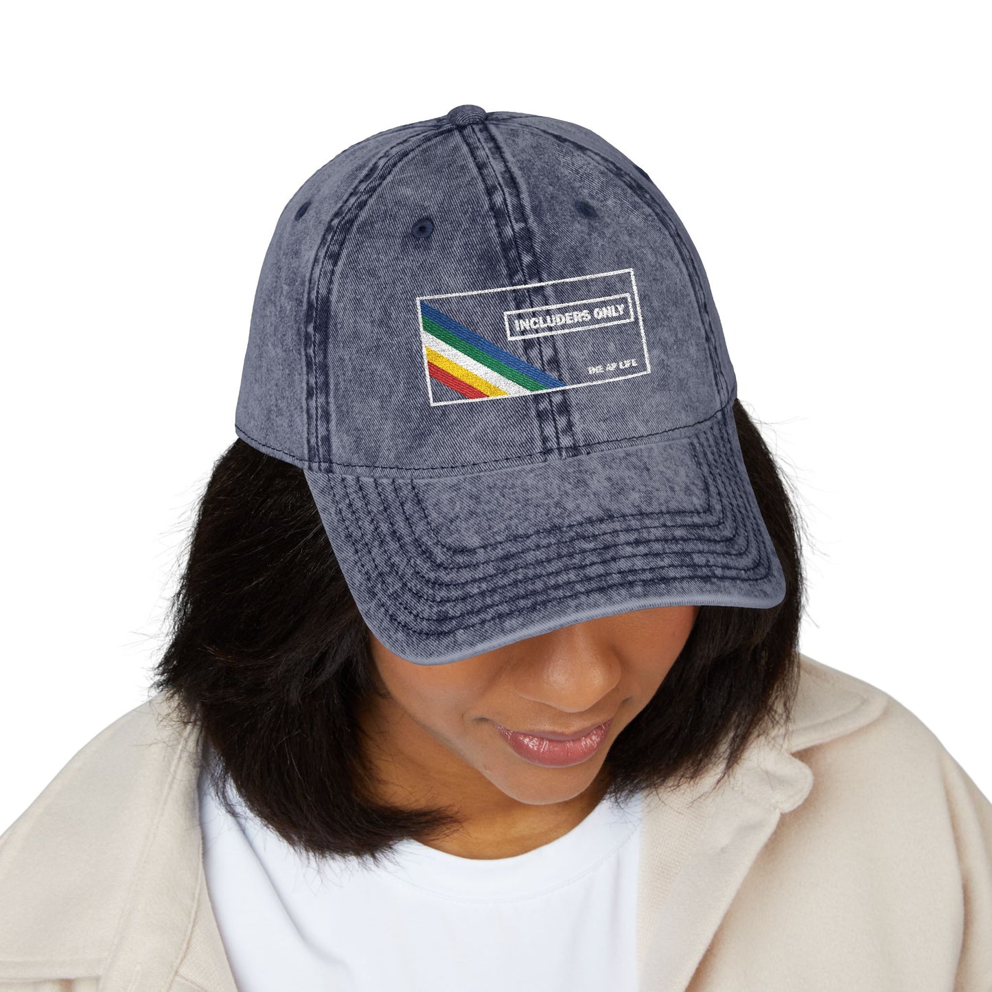 Includers Only - Disability Pride Flag - Vintage Cap (Embroidery)