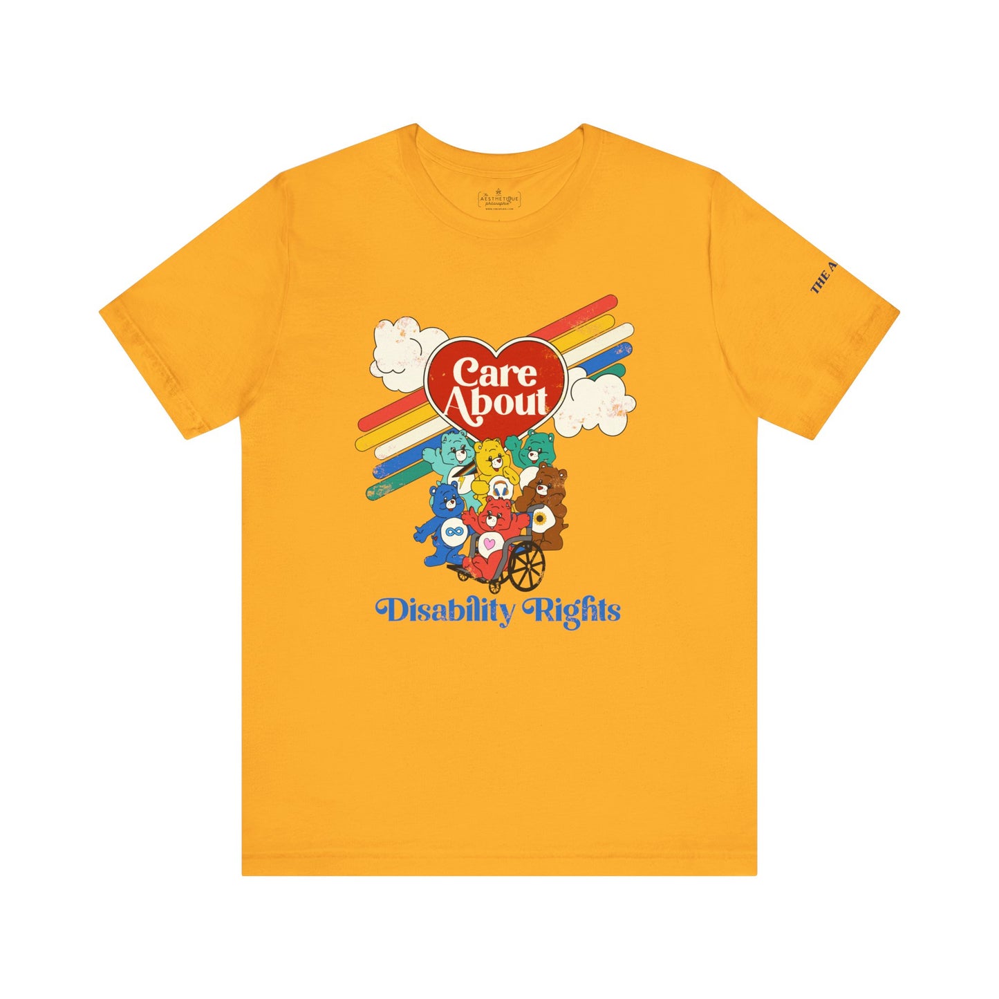 Care About Disability Rights - Retro 80s Vibe - Adult Unisex Jersey Tee (Ships Internationally)