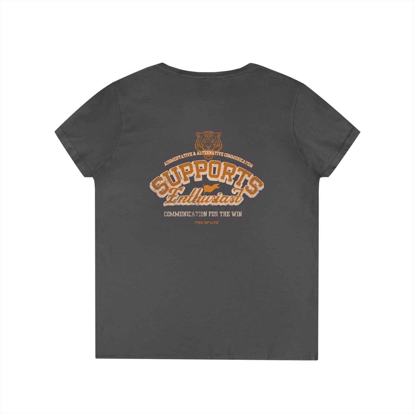 AAC Supports Team Enthusiast - Communication for the Win - Women's V-Neck T-Shirt