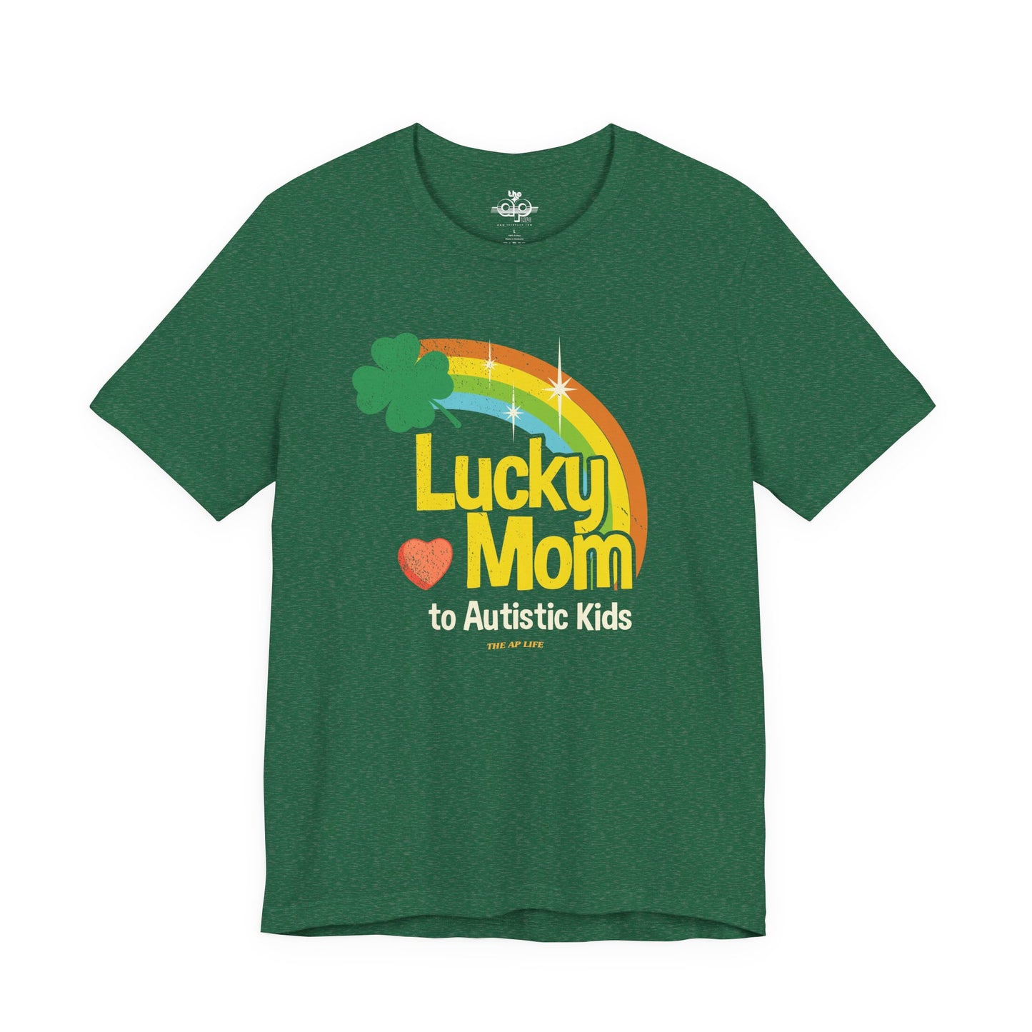 Lucky Mom to Autistic Kids - Adult Unisex Jersey Short Sleeve Tee