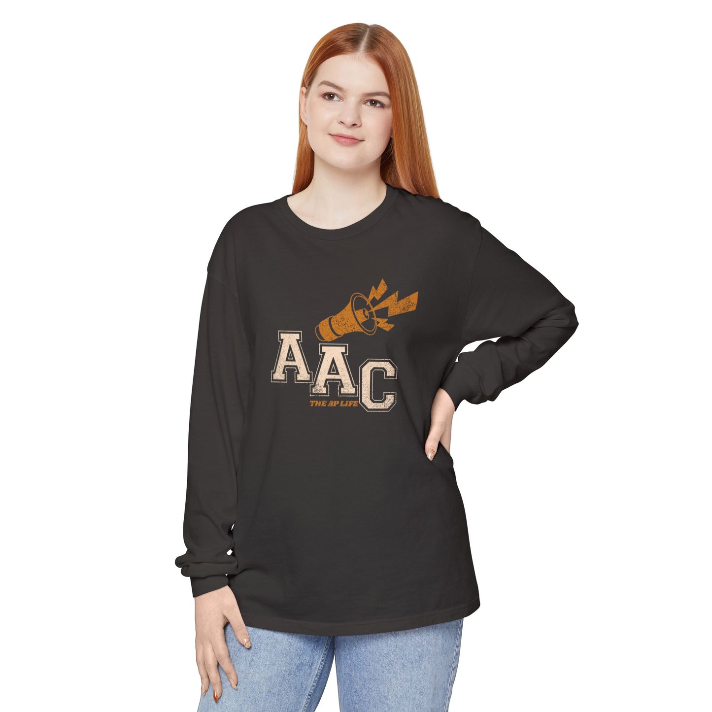 AAC Supports Team Enthusiast - Communication for the Win - Unisex Garment-dyed Long Sleeve T-Shirt