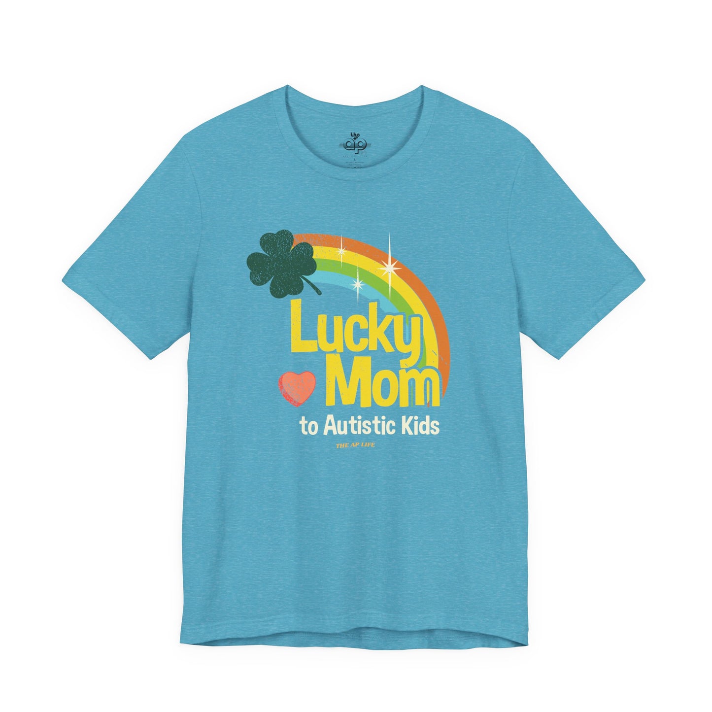 Lucky Mom to Autistic Kids - Adult Unisex Jersey Short Sleeve Tee