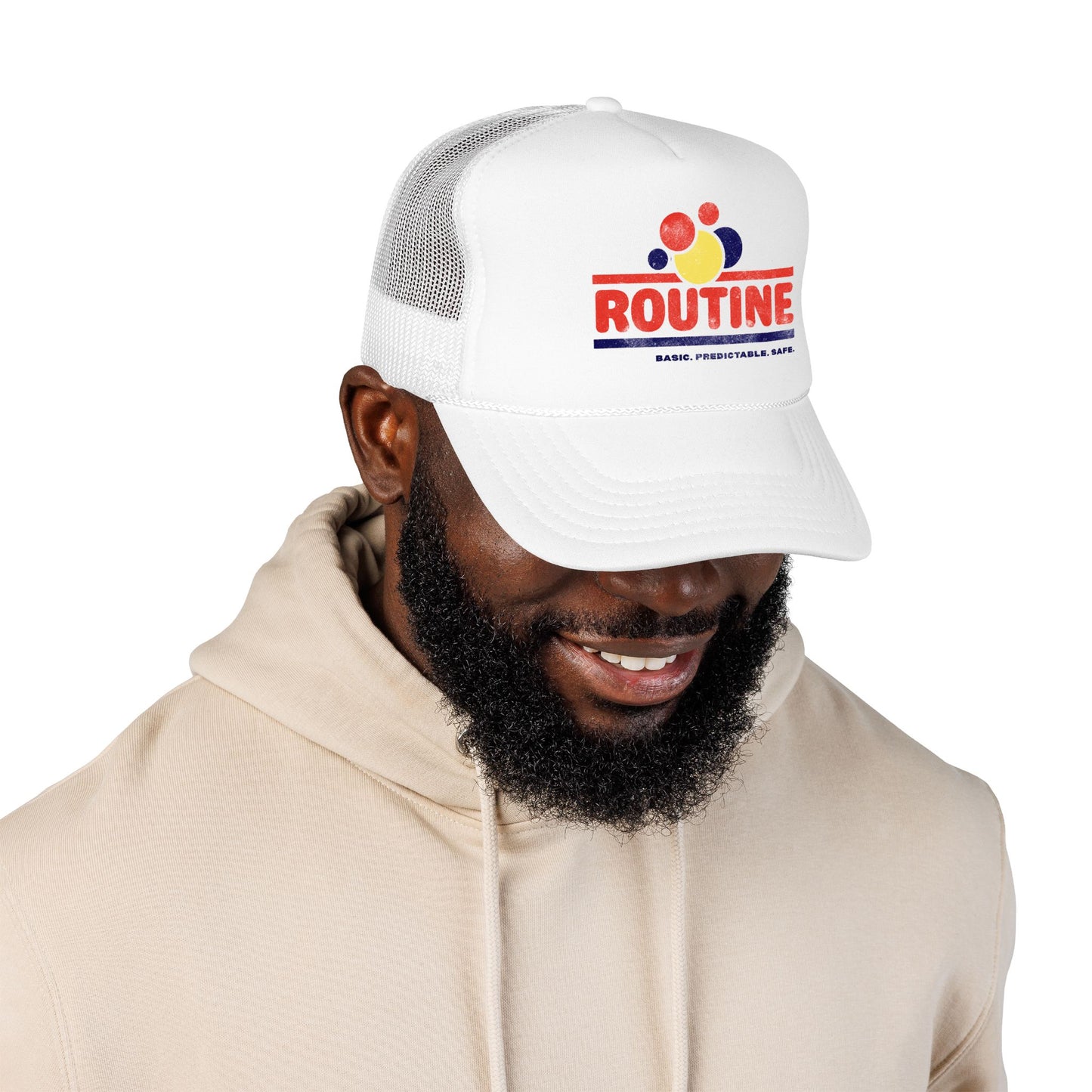 ROUTINE - Basic. Predictable. Safe. - Adult Unisex Foam Trucker Hat