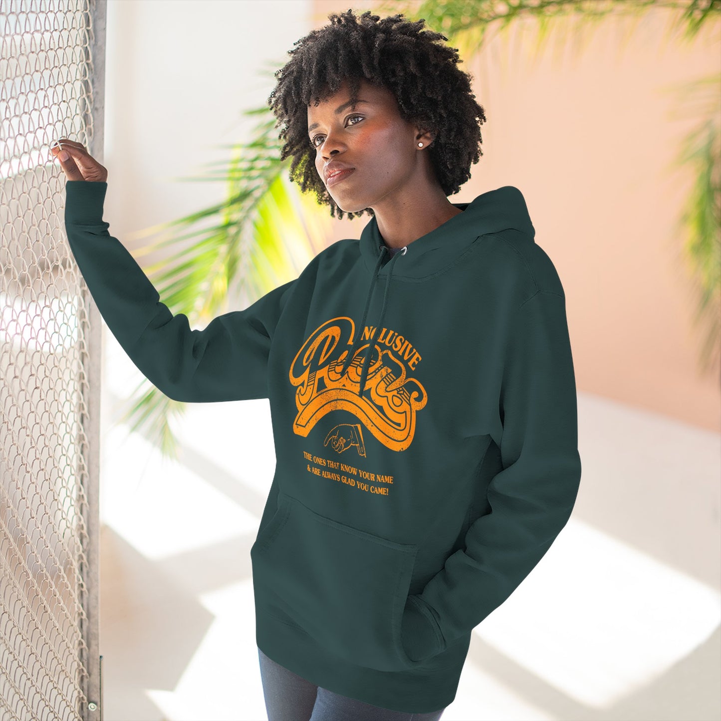 Inclusive Peers - The Ones That Know Your Name & Are Always Glad You Came - Three-Panel Fleece Hoodie