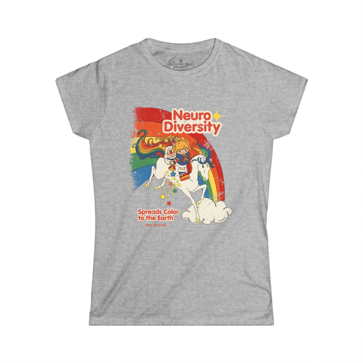 Neurodiversity Spreads Color to the Earth - Women's Softstyle Semi-Fitted Tee