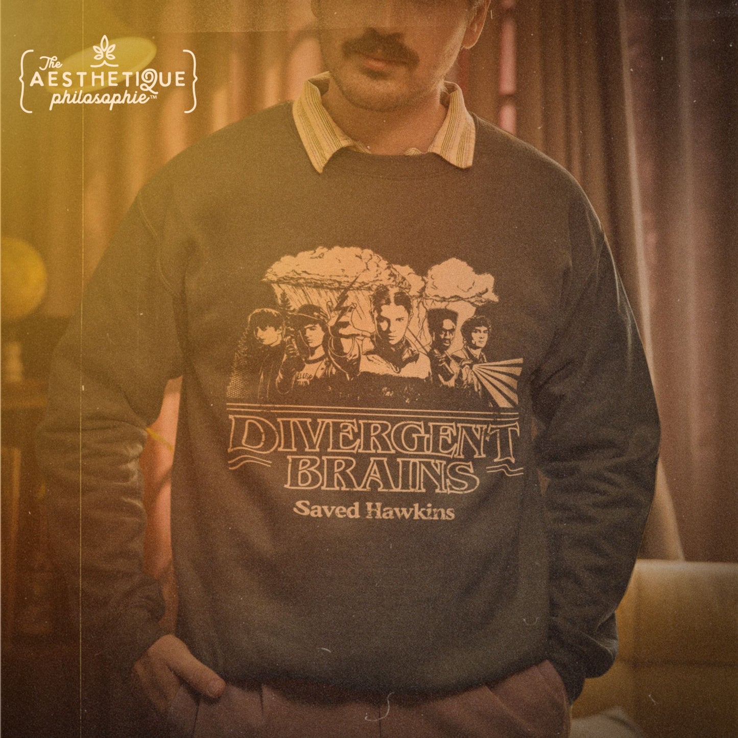 Divergent Brains Saved Hawkins - Adult Unisex Crewneck Sweatshirt