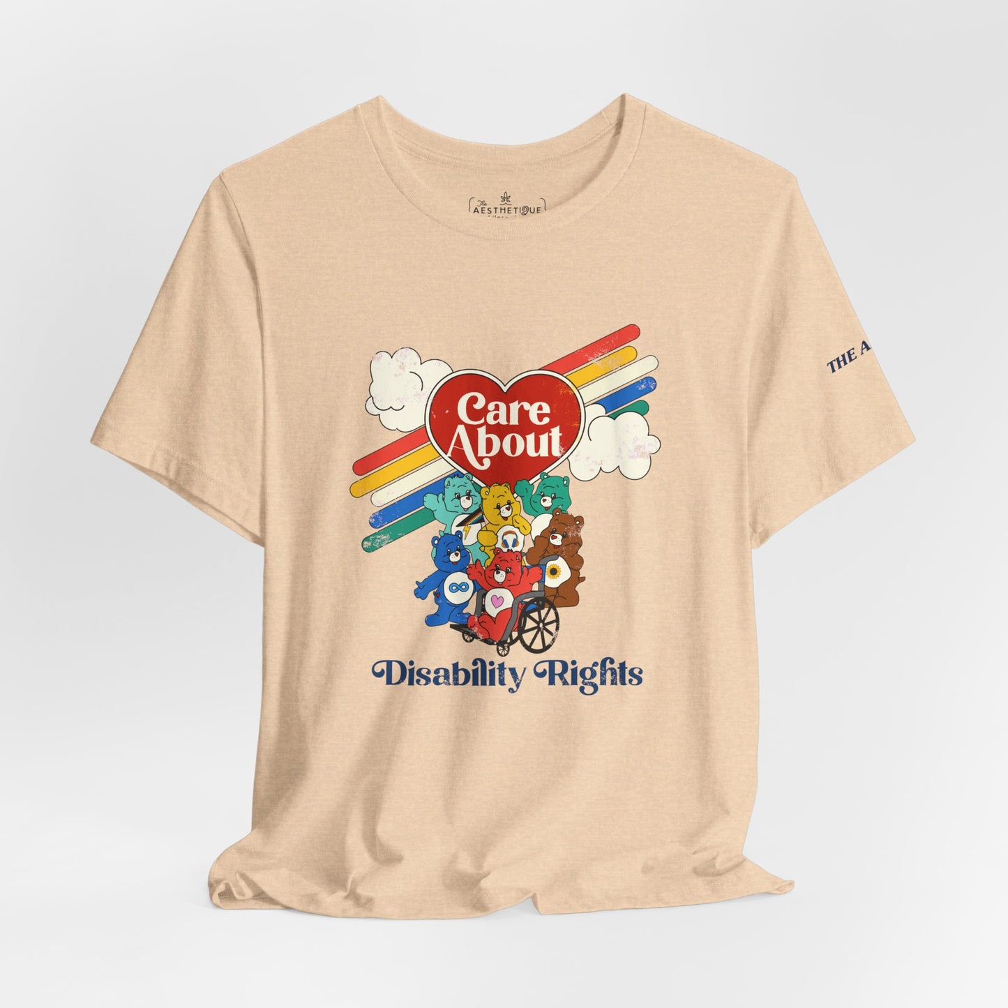 Care About Disability Rights - Retro 80s Vibe - Unisex Jersey Short Sleeve Tee