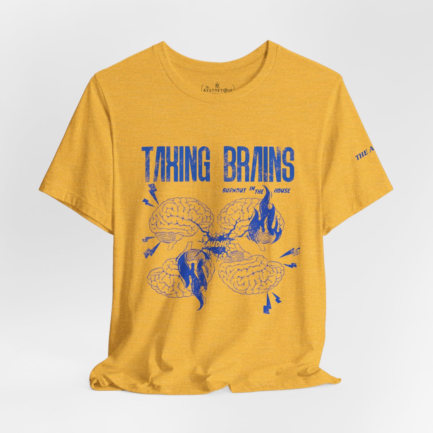 Taxing Brains - Burnout in the House - AuDHD - Adult Unisex Jersey Tee