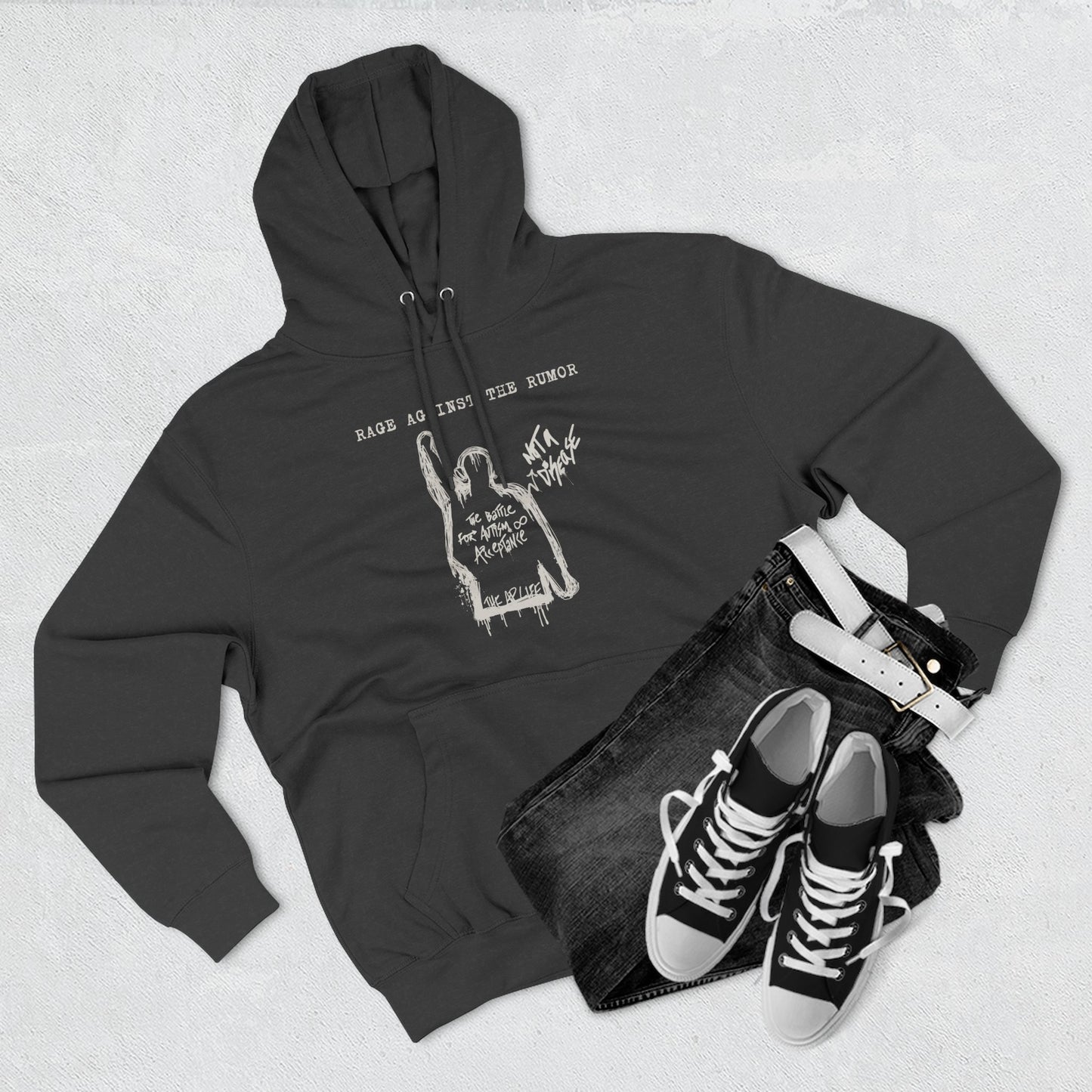 Rage Against the Rumor - The Battle for Autism Acceptance - Adult Unisex Hoodie