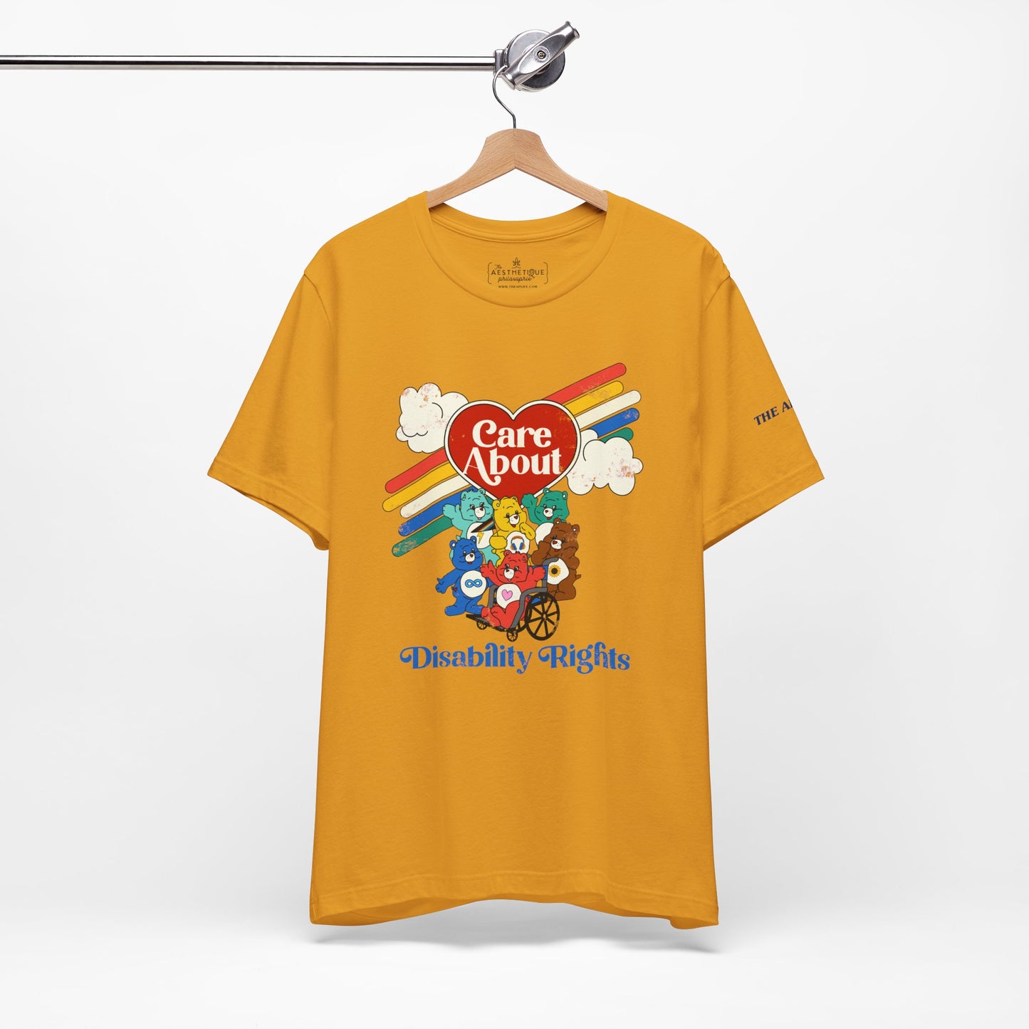 Care About Disability Rights - Retro 80s Vibe - Adult Unisex Jersey Tee (Ships Internationally)