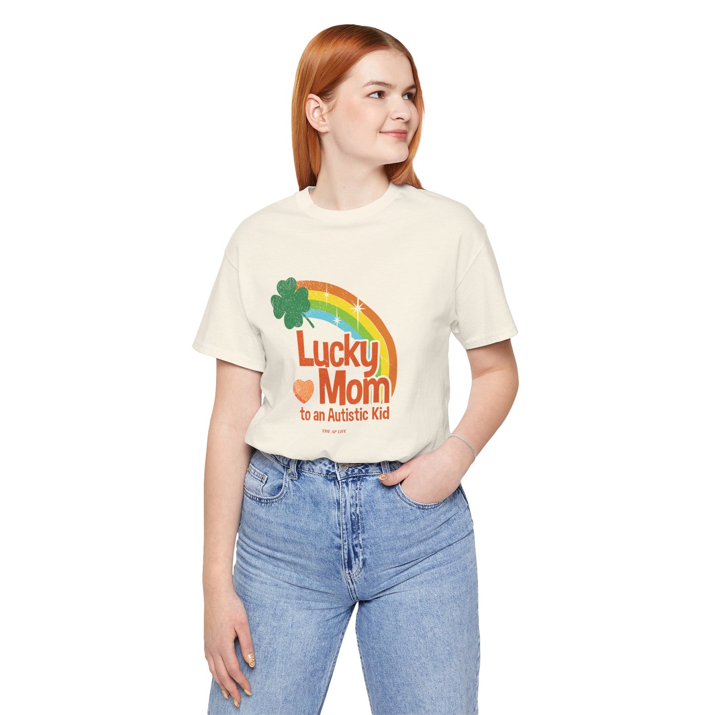 Lucky Mom to an Autistic Kid - Adult Unisex Jersey Short Sleeve Tee