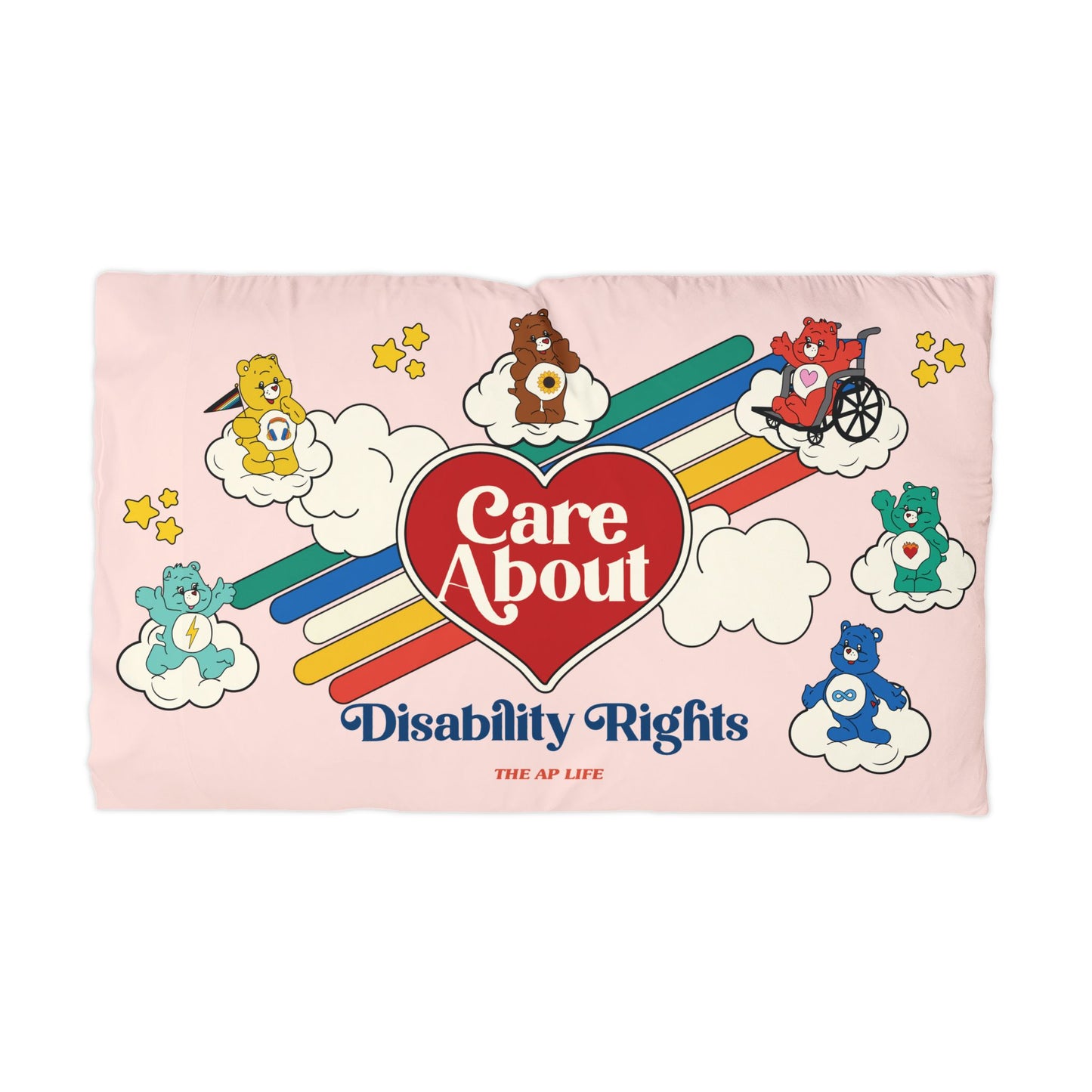 Care About Disability Rights - Retro 80s Vibe - Microfiber Pillowcase