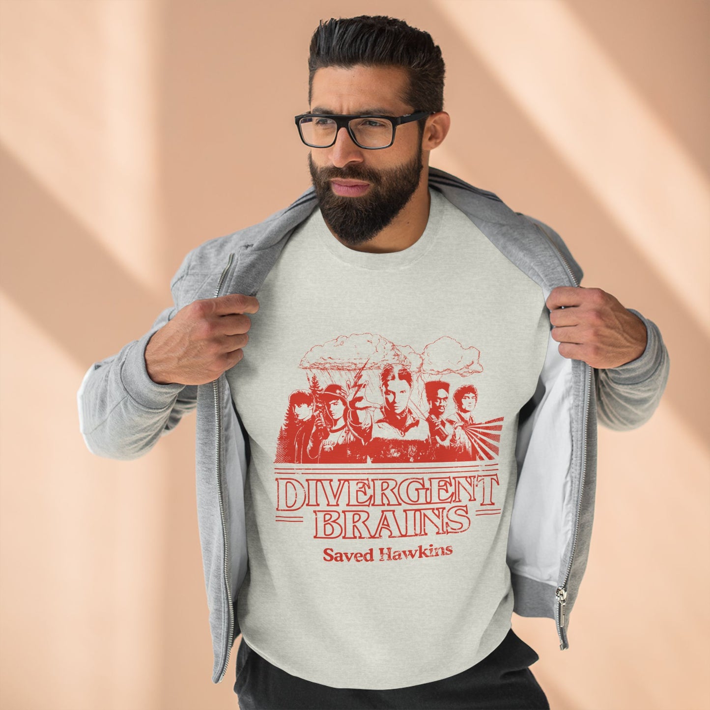 Divergent Brains Saved Hawkins - Adult Unisex Crewneck Sweatshirt